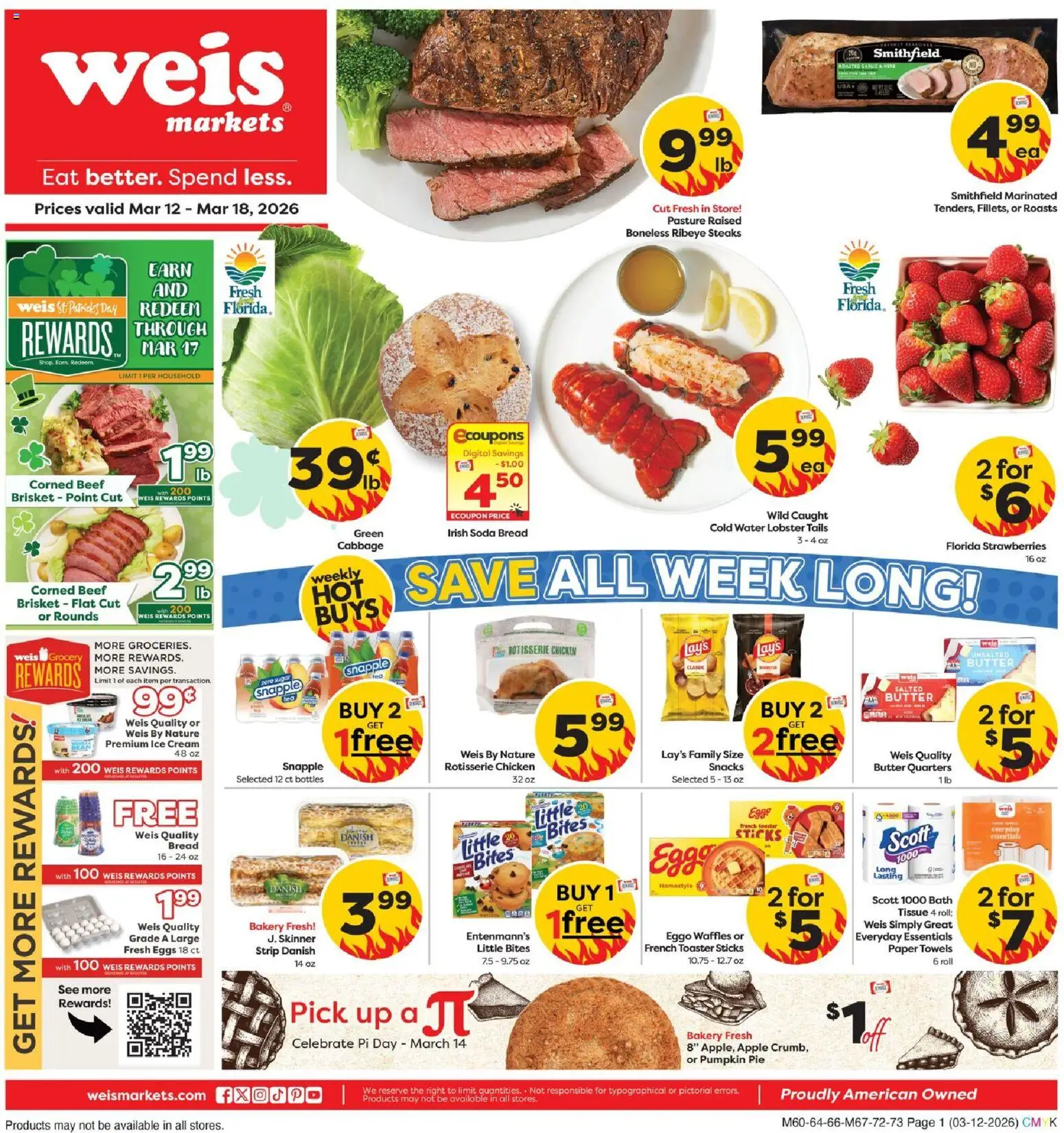 Weis Weekly Ad - page 1- valid from 03/12/2026
