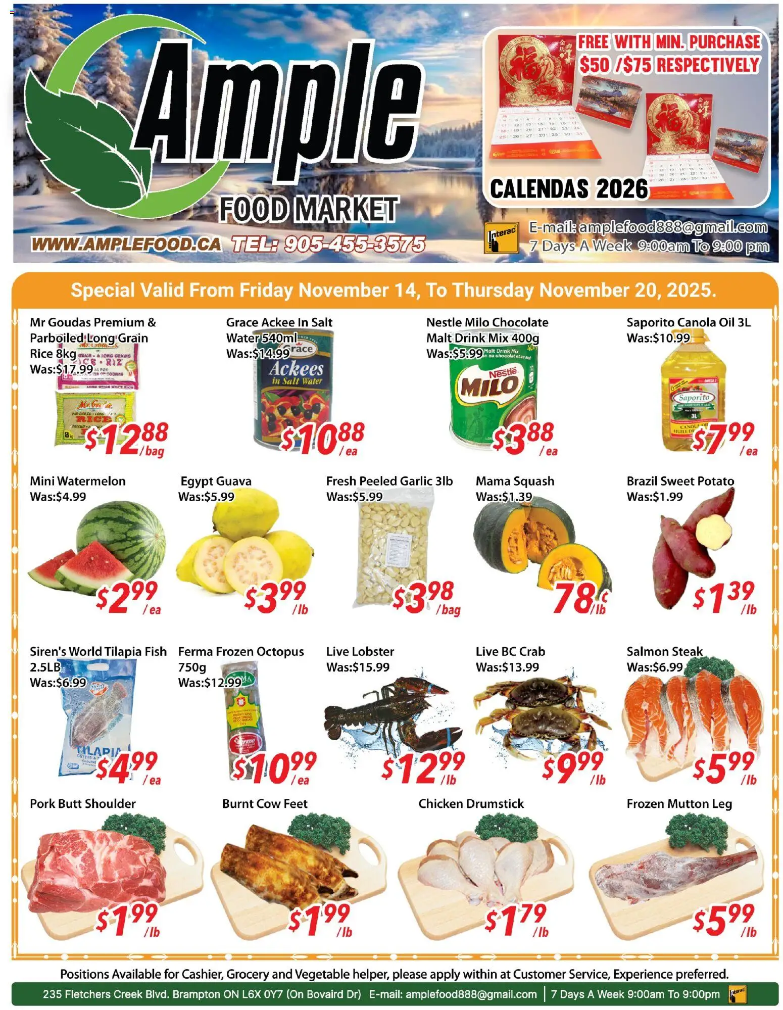 Ample Food Market weekly flyer / circulaire - page 1- valid from Nov 14, 2025