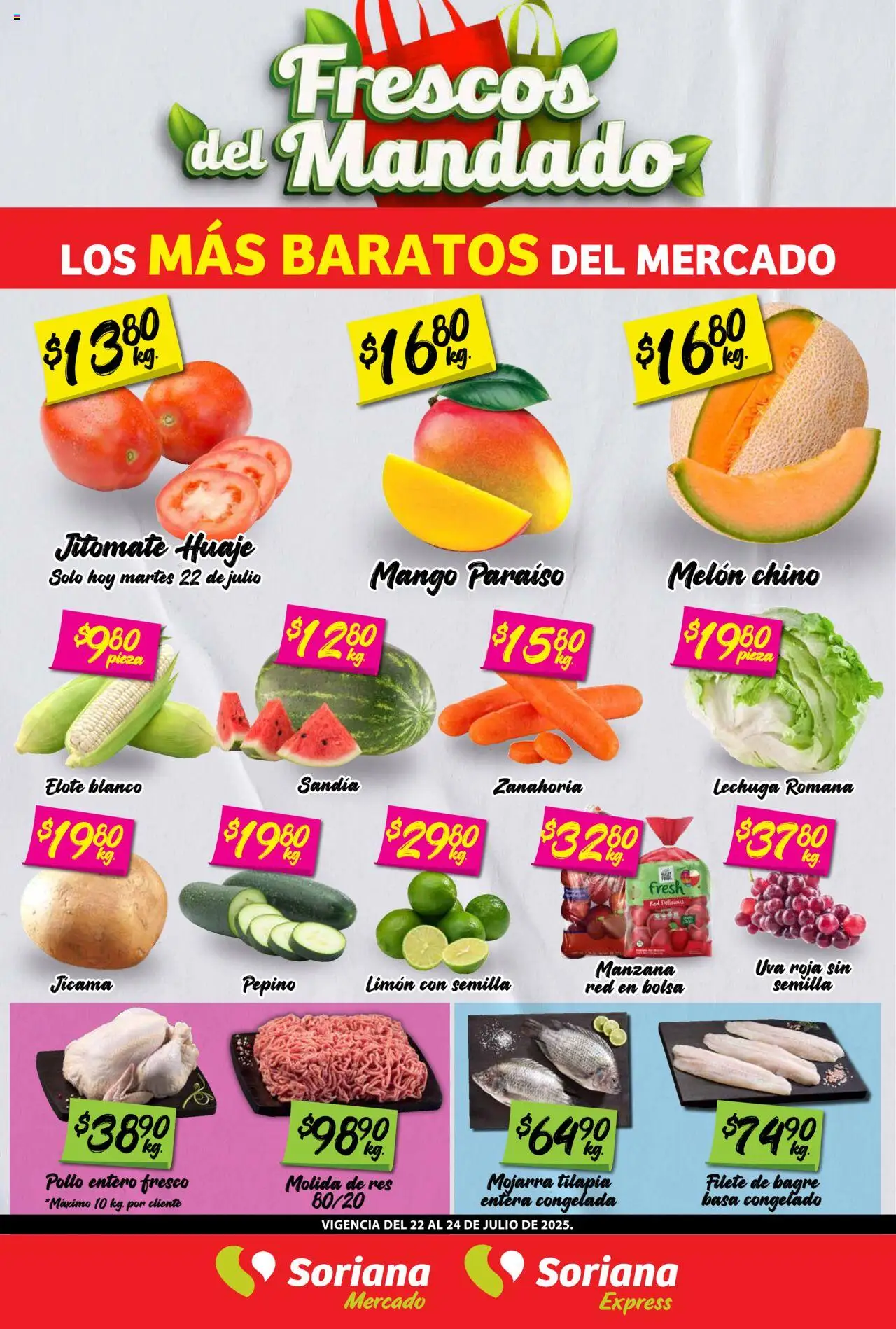 Soriana - Frescos del Mandado Mercado: Tamaulipas - página 1- válido desde 22/07/2025