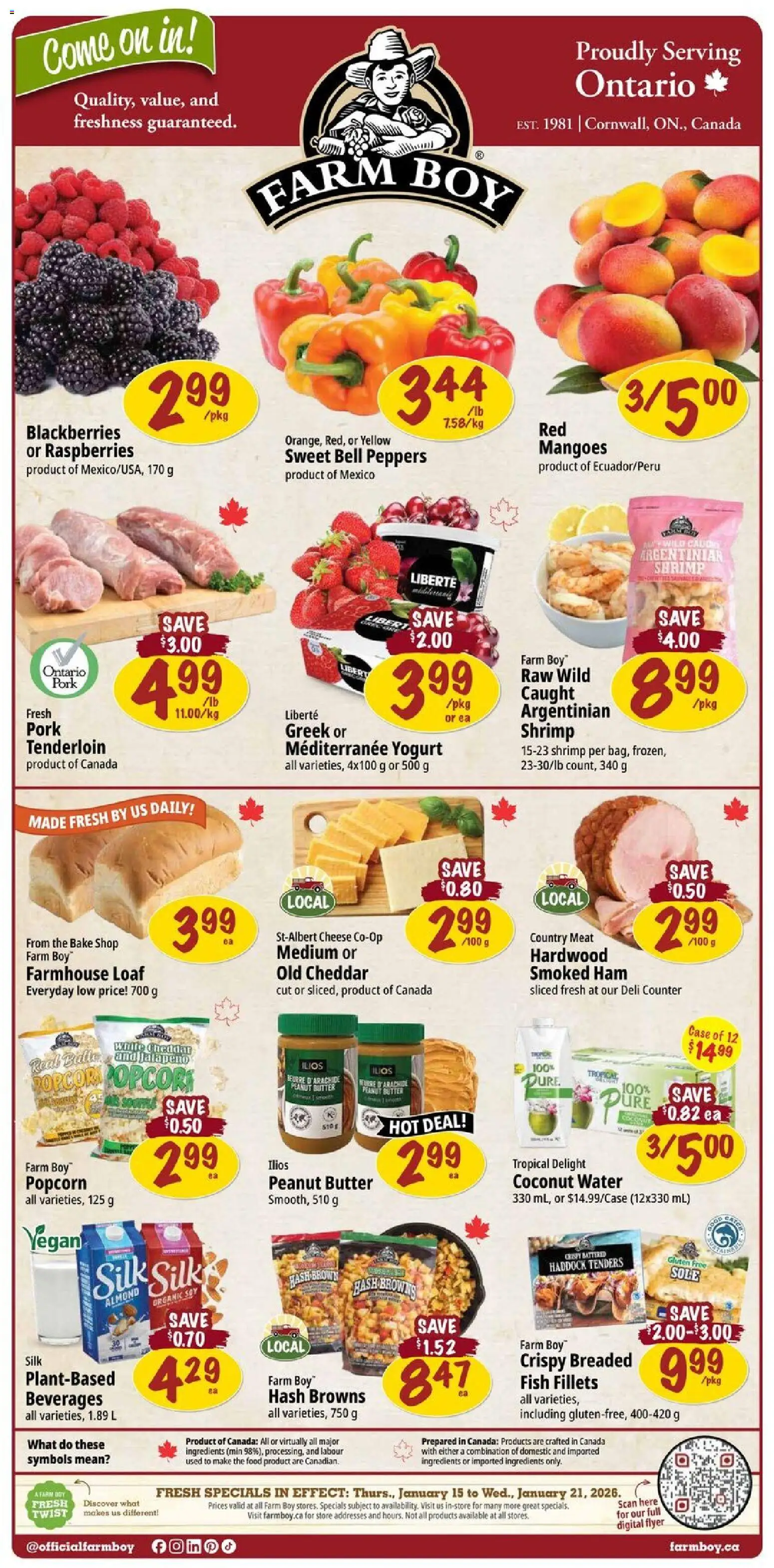 Farm Boy weekly flyer / circulaire - page 1- valid from Jan 15, 2026