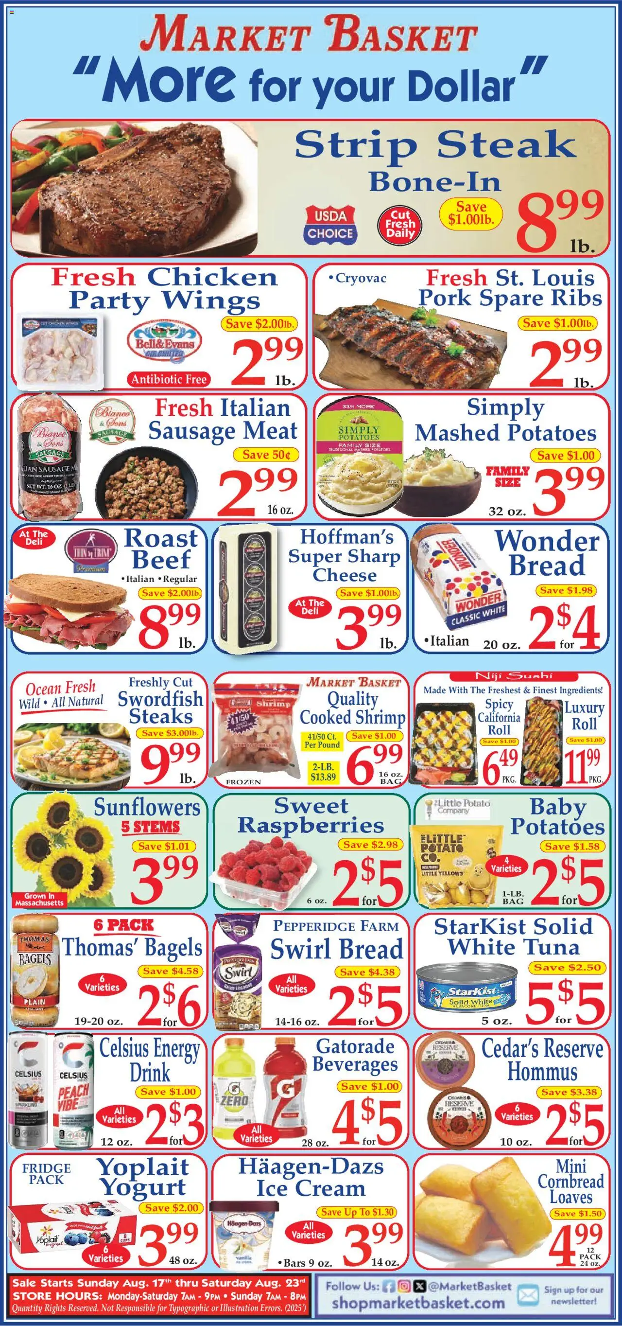 Market Basket Ad - page 1- valid from 08/17/2025