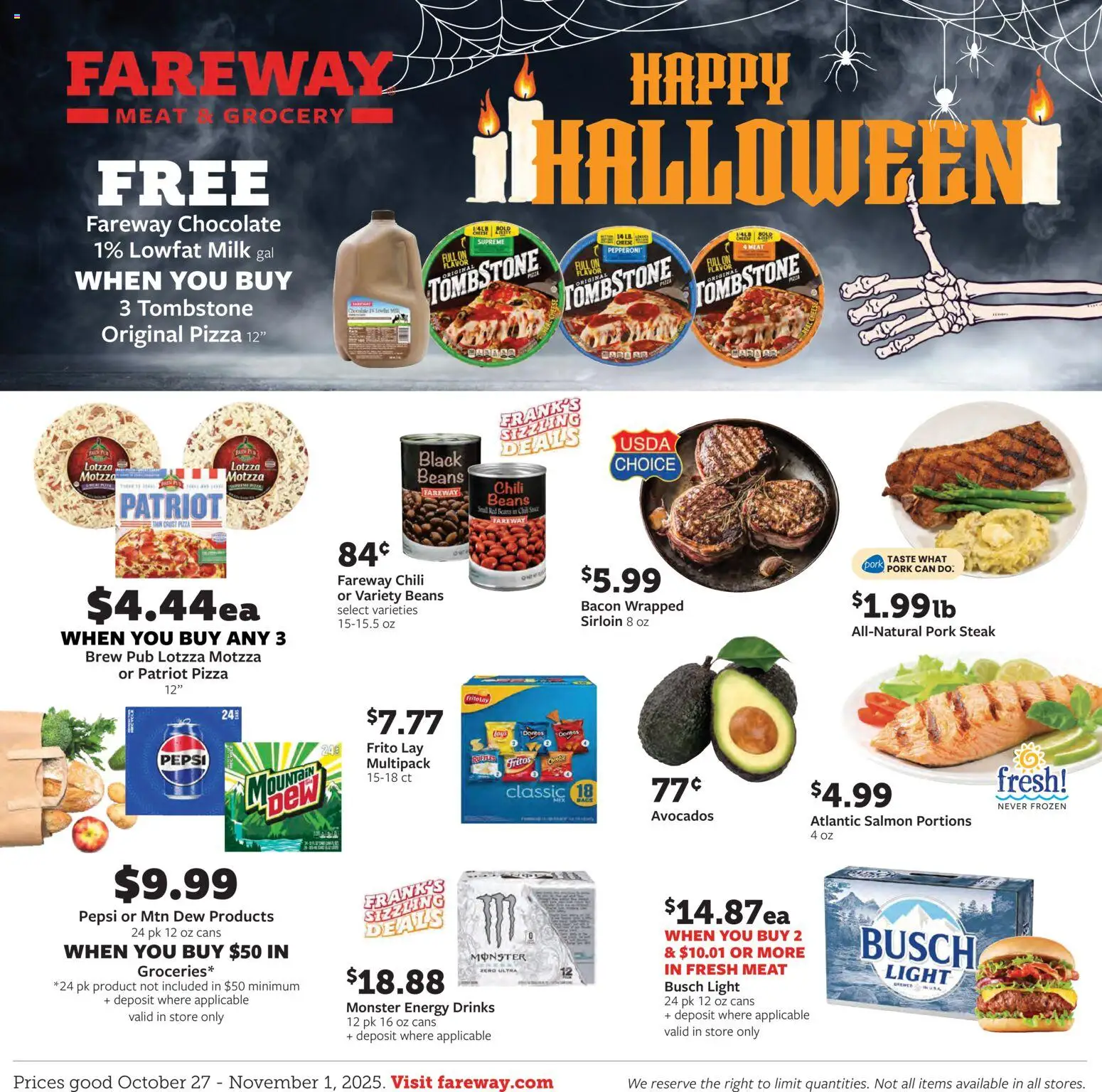 Fareway Weekly Ad - page 1- valid from 10/27/2025