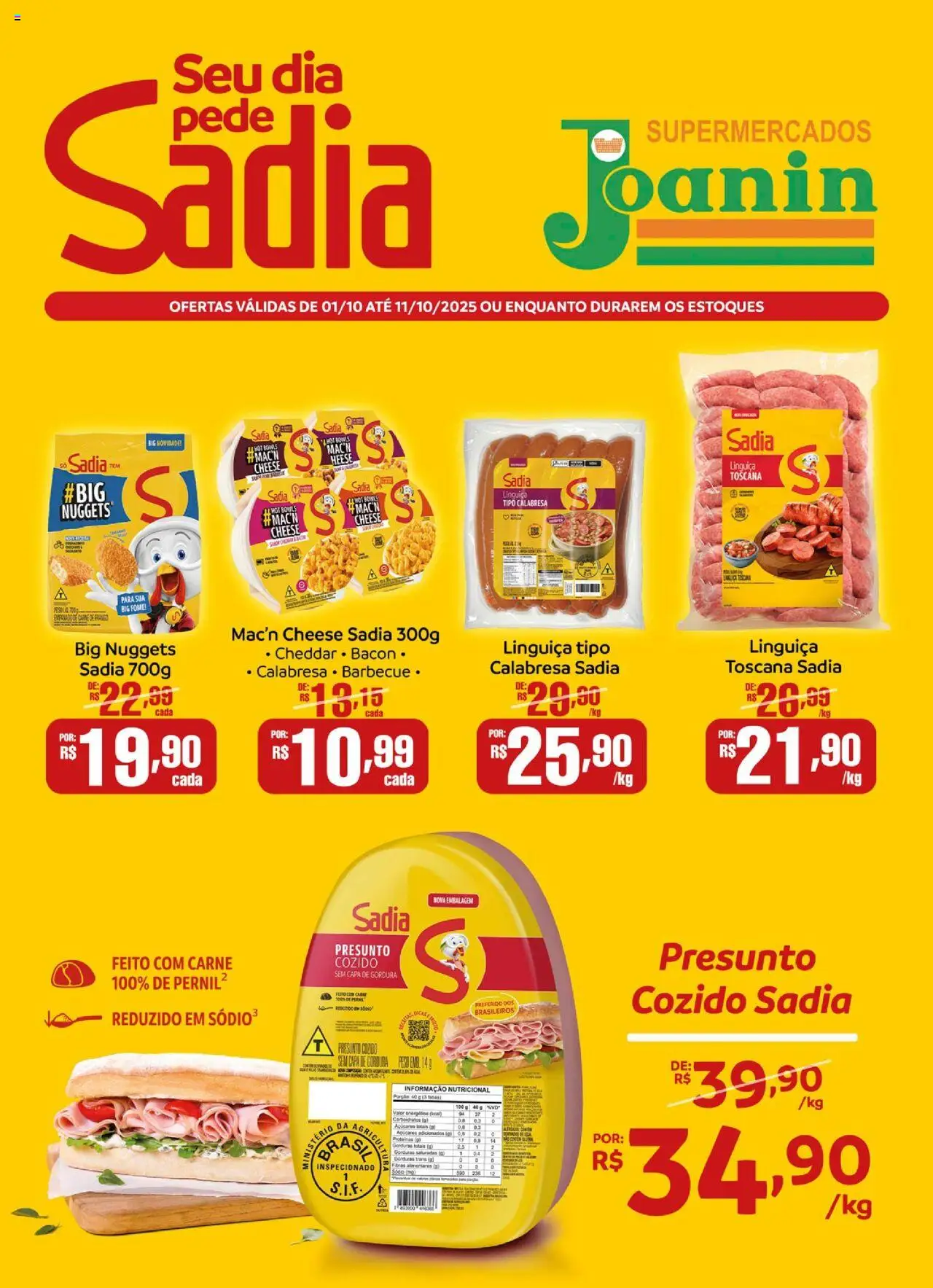 Supermercados Joanin - Ofertas BRF - página 1- válido a partir de 01/10/2025
