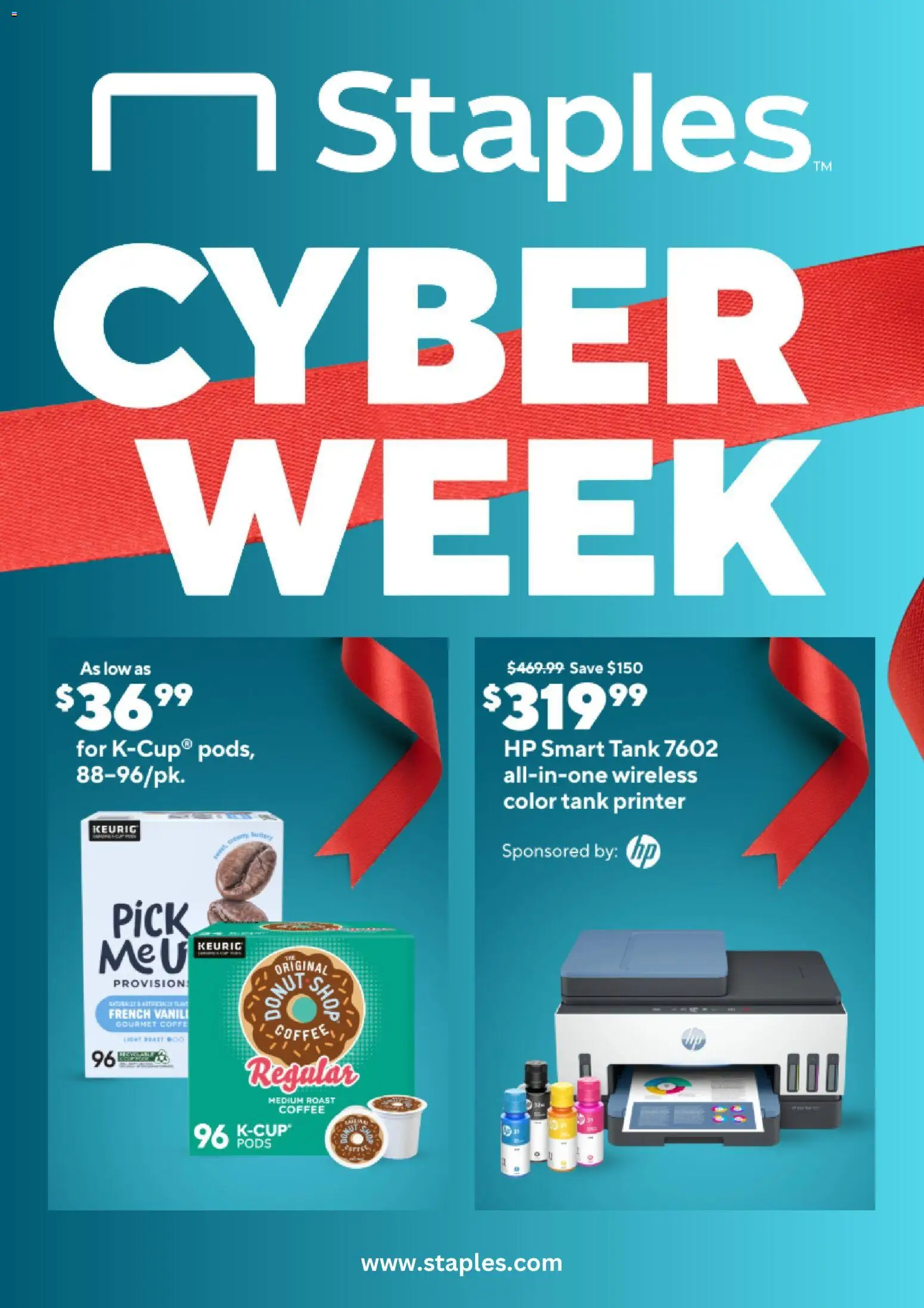 Staples Cyber Week - page 1- valid from 11/30/2025