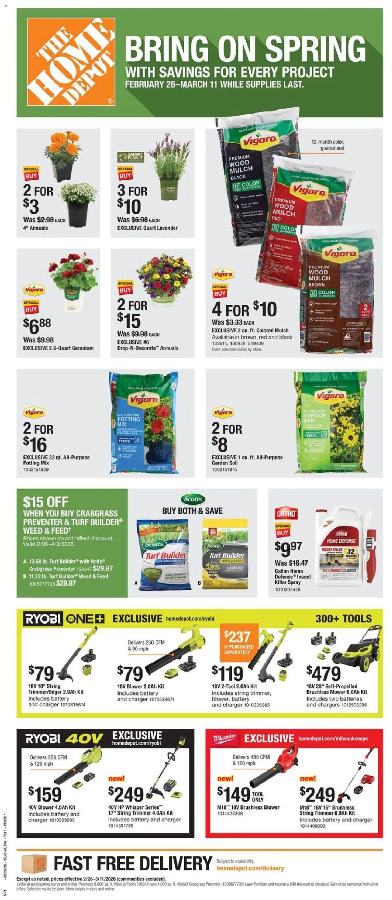 Home Depot Local Ad - CA - page 1- valid from 02/26/2026