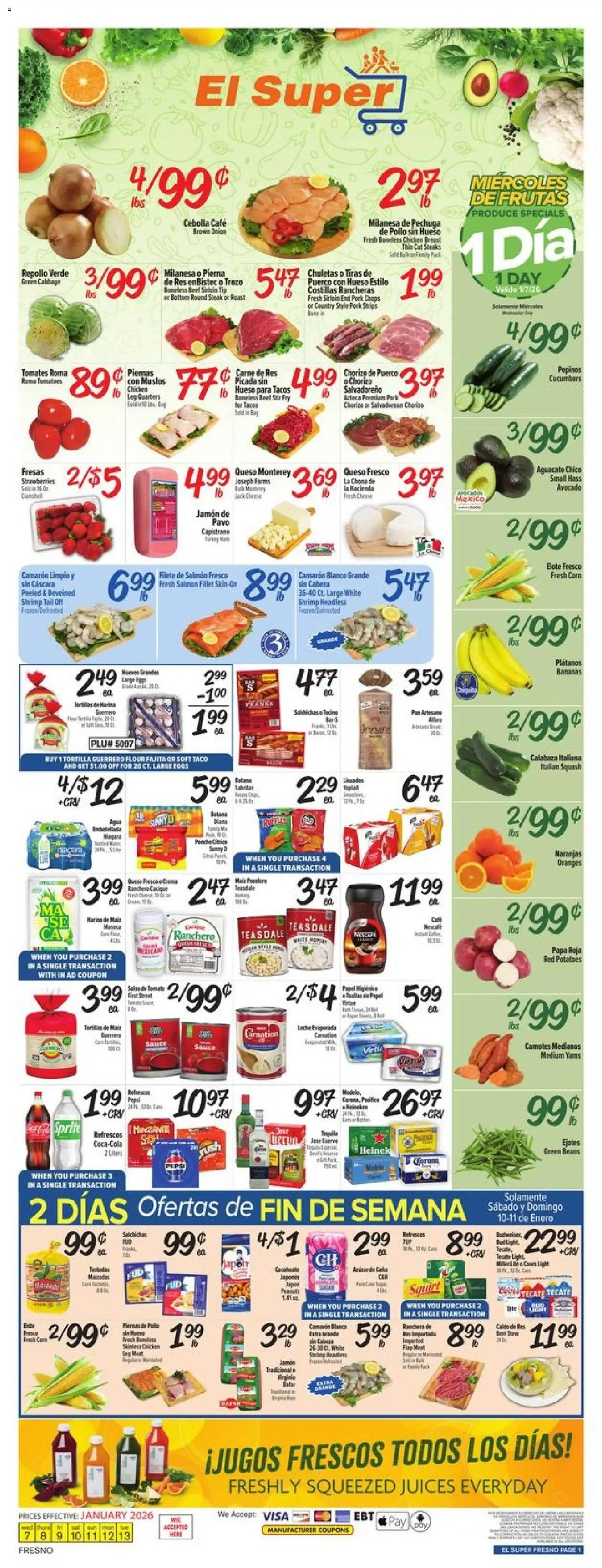 El Super Weekly Ad - page 1- valid from 01/07/2026