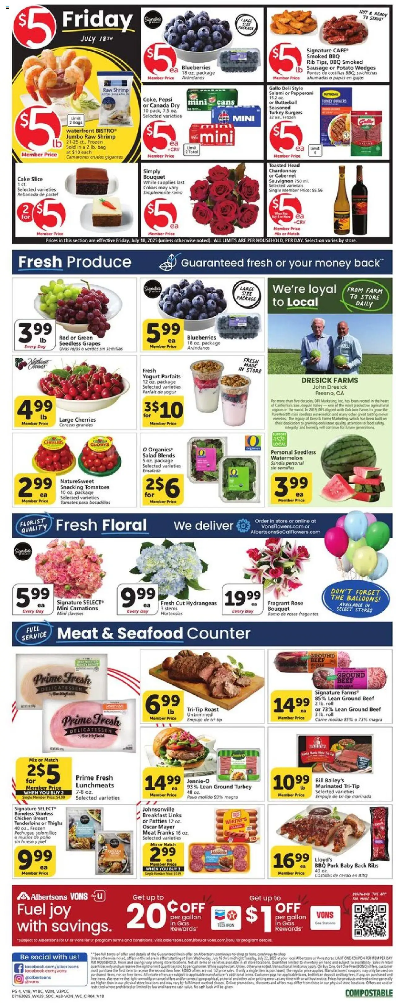 Vons Weekly Ad - page 3- valid from 07/16/2025