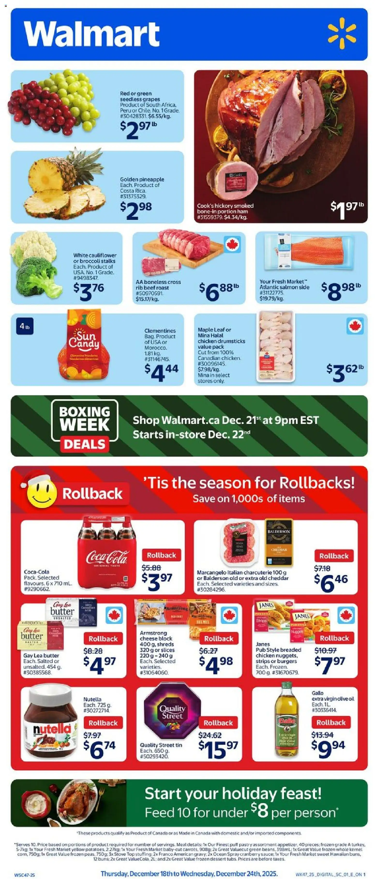 Walmart weekly flyer - page 1- valid from Dec 18, 2025