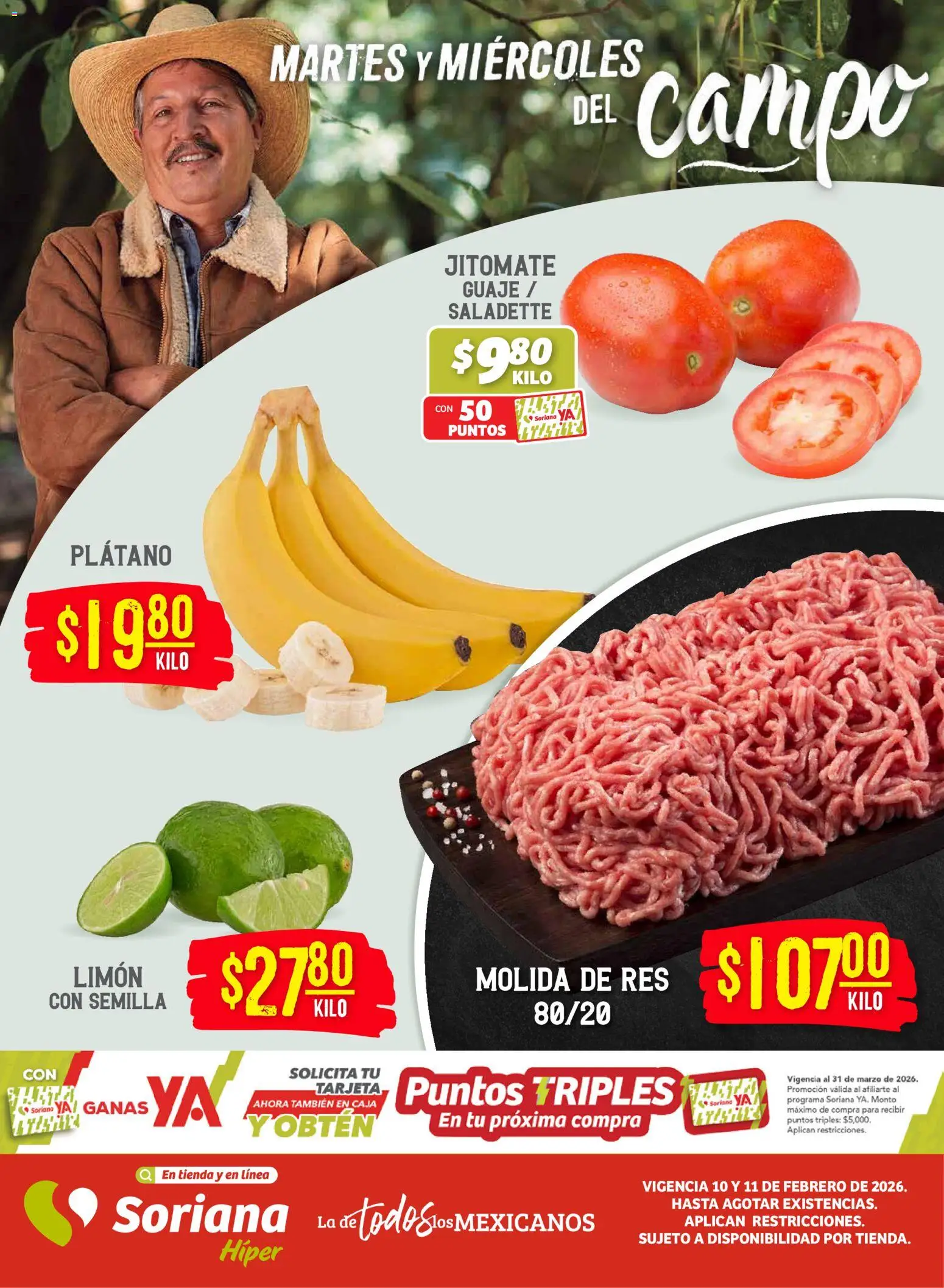 Soriana - Martes y Miércoles del Campo Híper: Ver, Tab, Chis, Camp, Yuc y Q. Roo - página 1- válido desde 10/02/2026