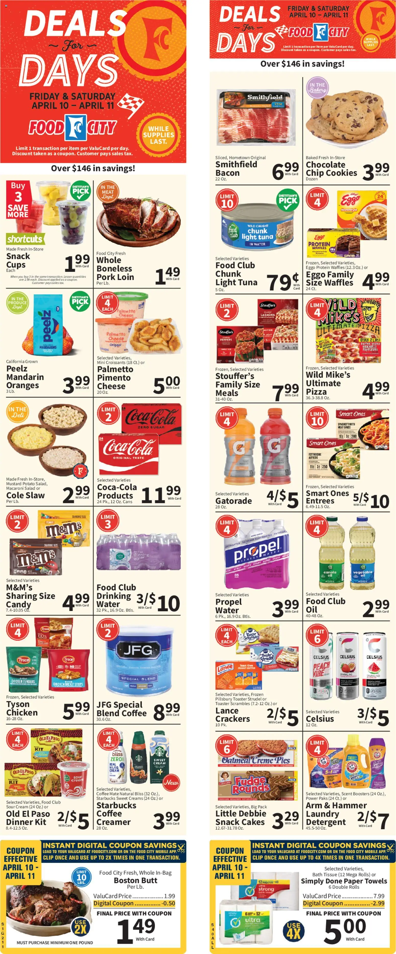 Food City Weekly Ad - page 1- valid from 04/08/2026