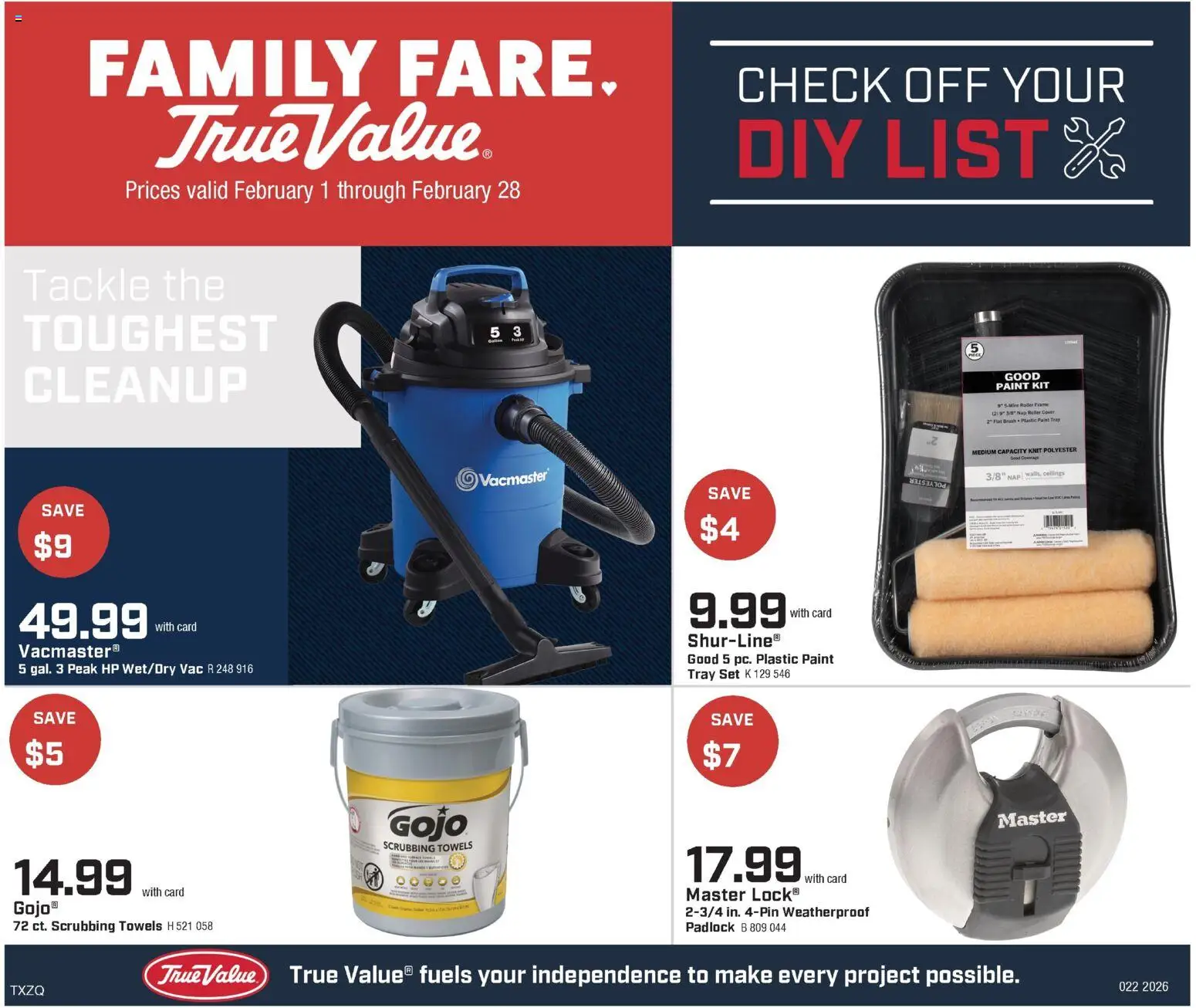 Family Fare True Value Ad - page 1- valid from 01/31/2026