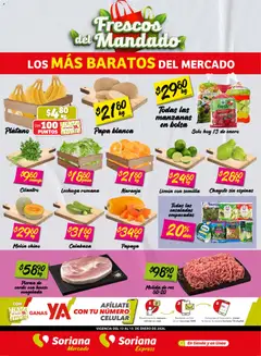 Soriana - Frescos del Mandado Mercado: Ags, Nay, Jal, Qro, Col, Mich, Gto, Hgo, Tlax, Mor, Pue, Gro, Oax, Edo. de Mex, CDMX, Zac y SLP (1) válido desde 13/01/2026