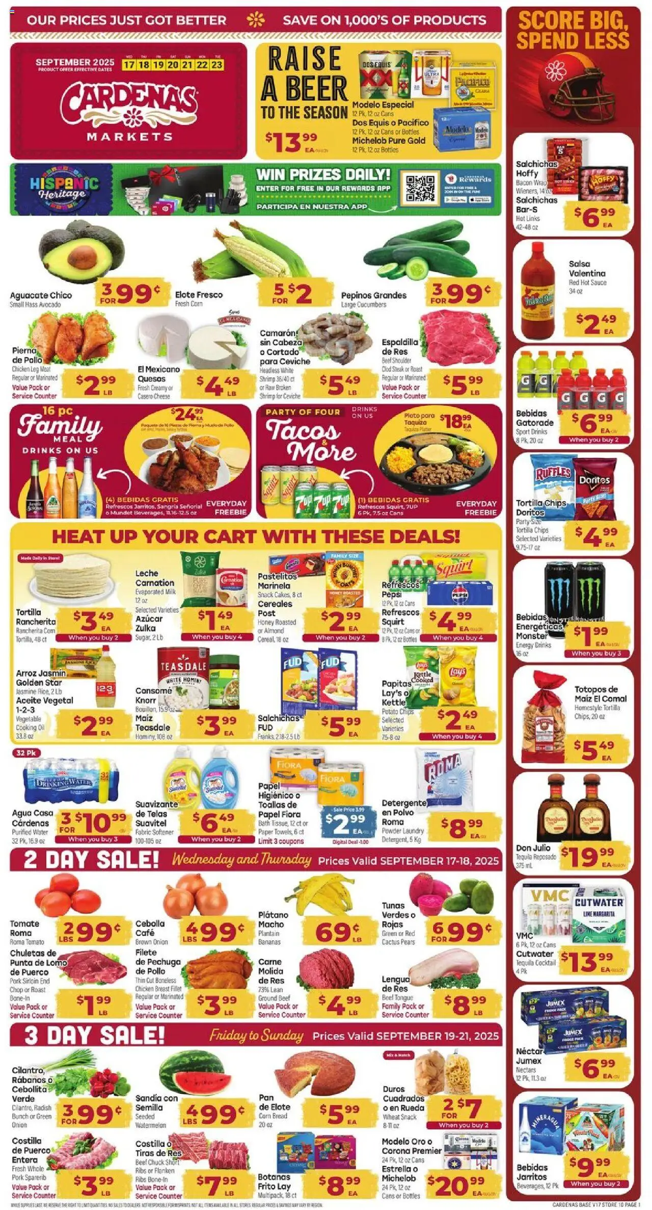 Cardenas Weekly Ad - page 1- valid from 09/17/2025