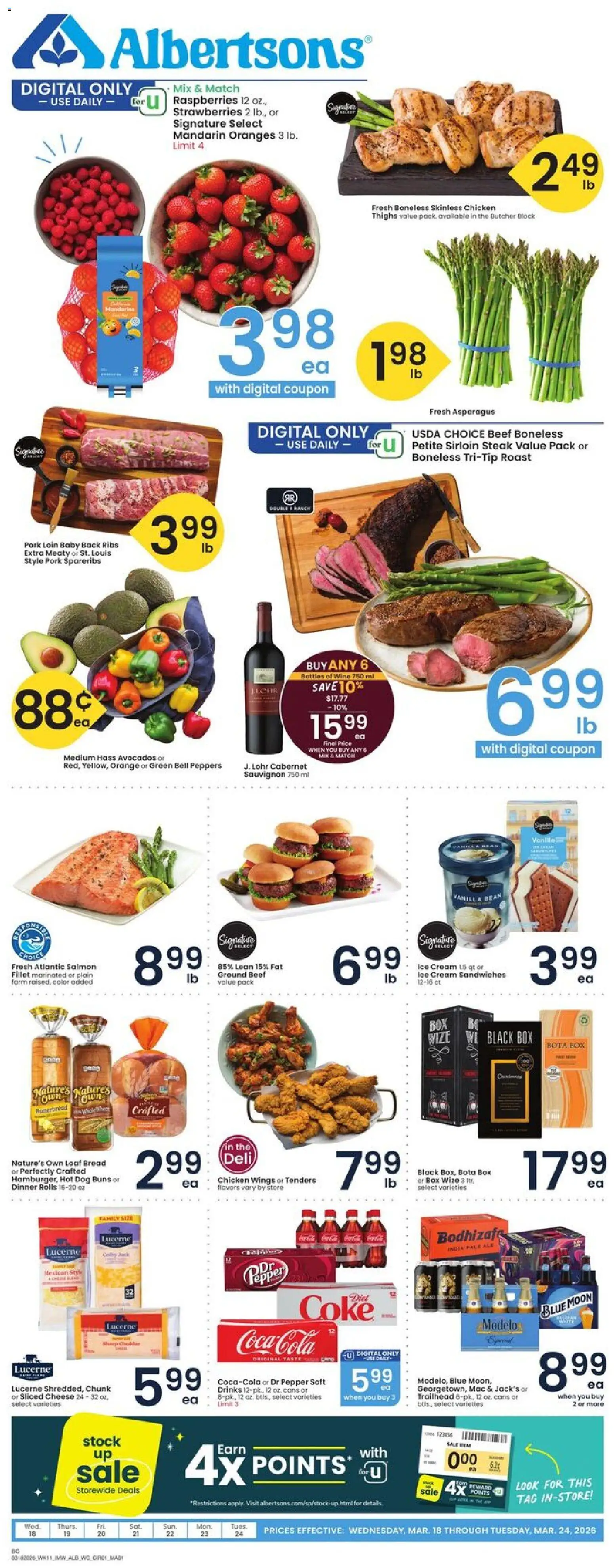 Albertsons Weekly Ad - page 1- valid from 03/18/2026