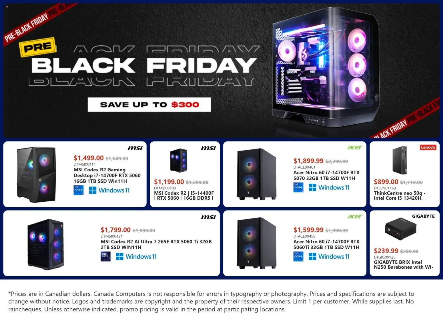 Canada Computers Black Friday Flyer - page 1- valid from Nov 14, 2025