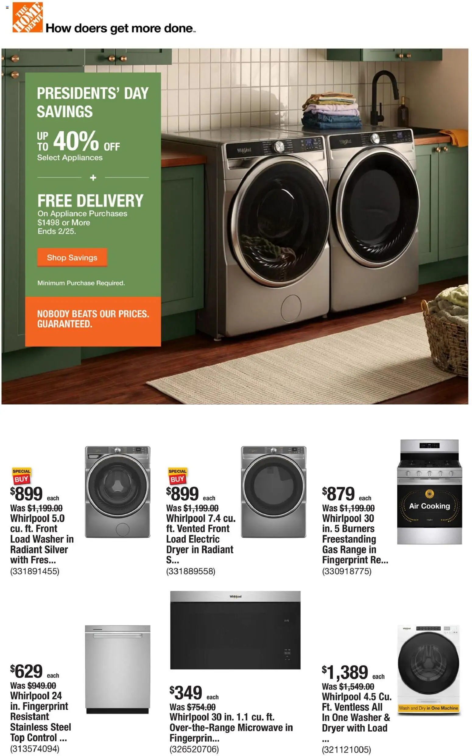Home Depot Weekly Ad - page 1- valid from 02/19/2026