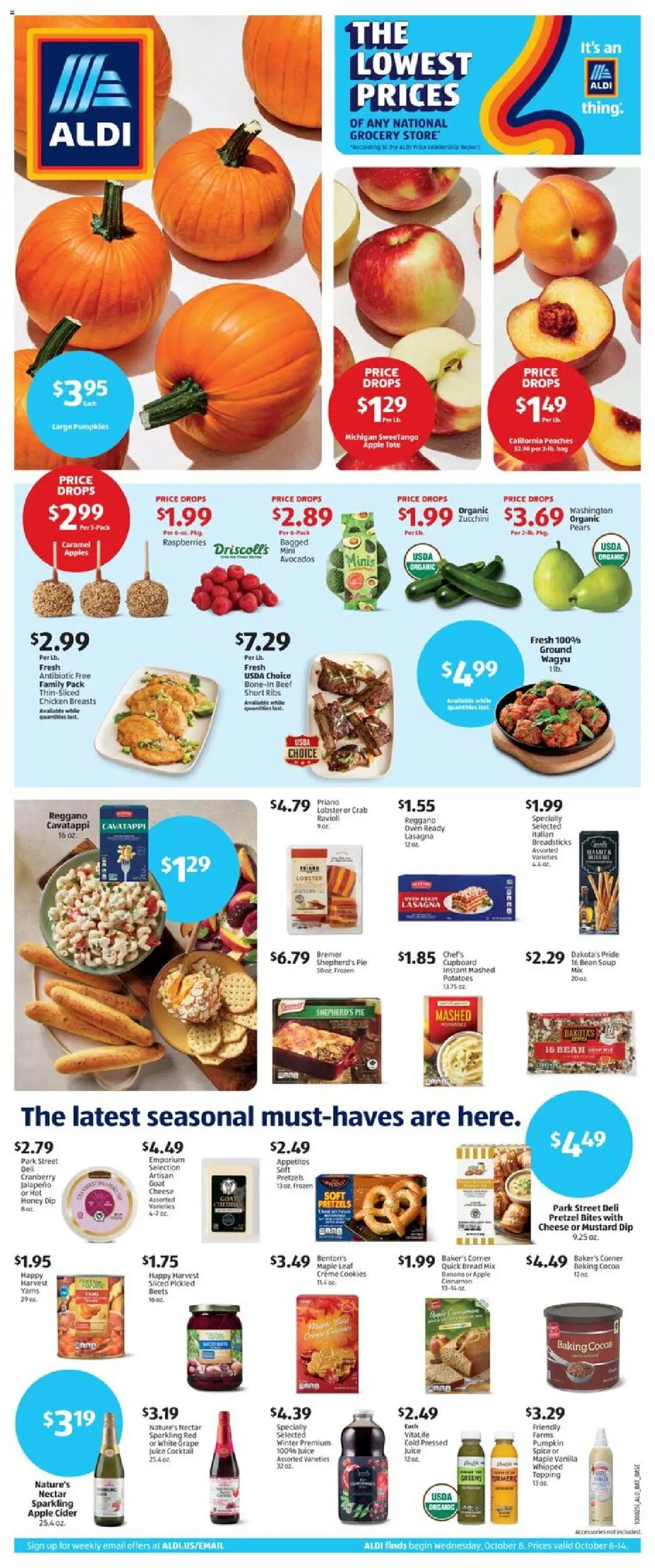 Aldi Weekly Ad - page 1- valid from 10/08/2025