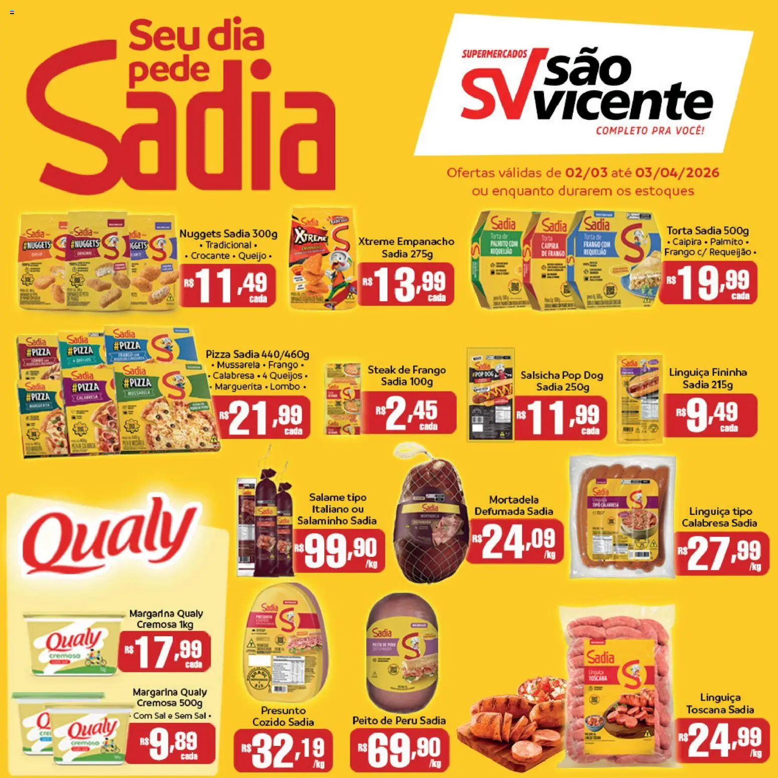 Supermercados São Vicente ofertas Sadia - página 1- válido a partir de 02/03/2026
