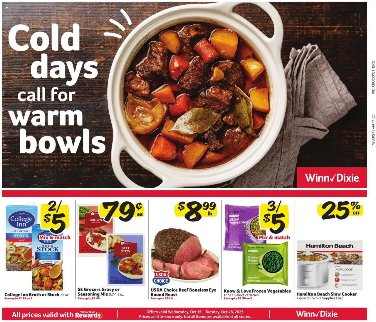 Winn Dixie In-Store Flyer - page 1- valid from 10/15/2025