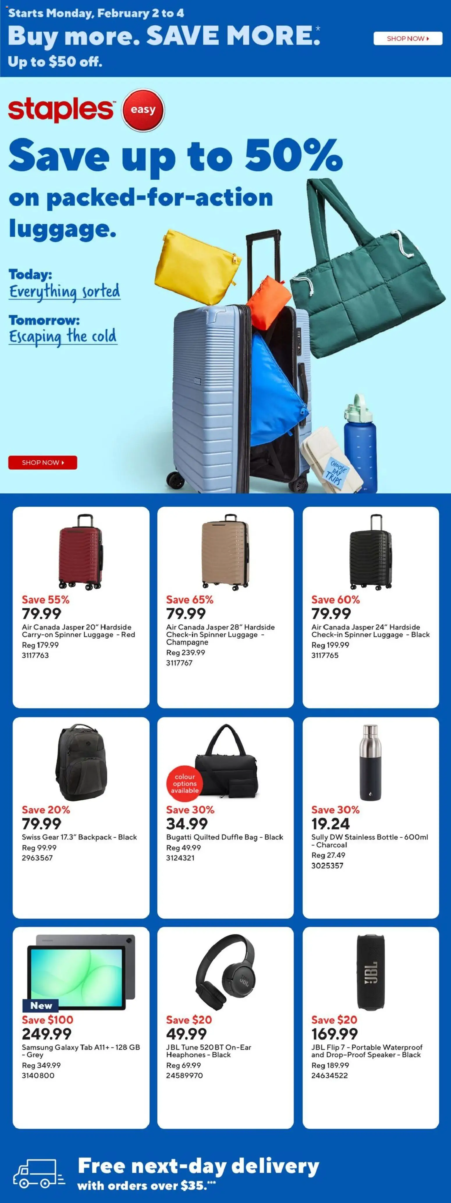Staples weekly flyer / circulaire - page 1- valid from Jan 30, 2026