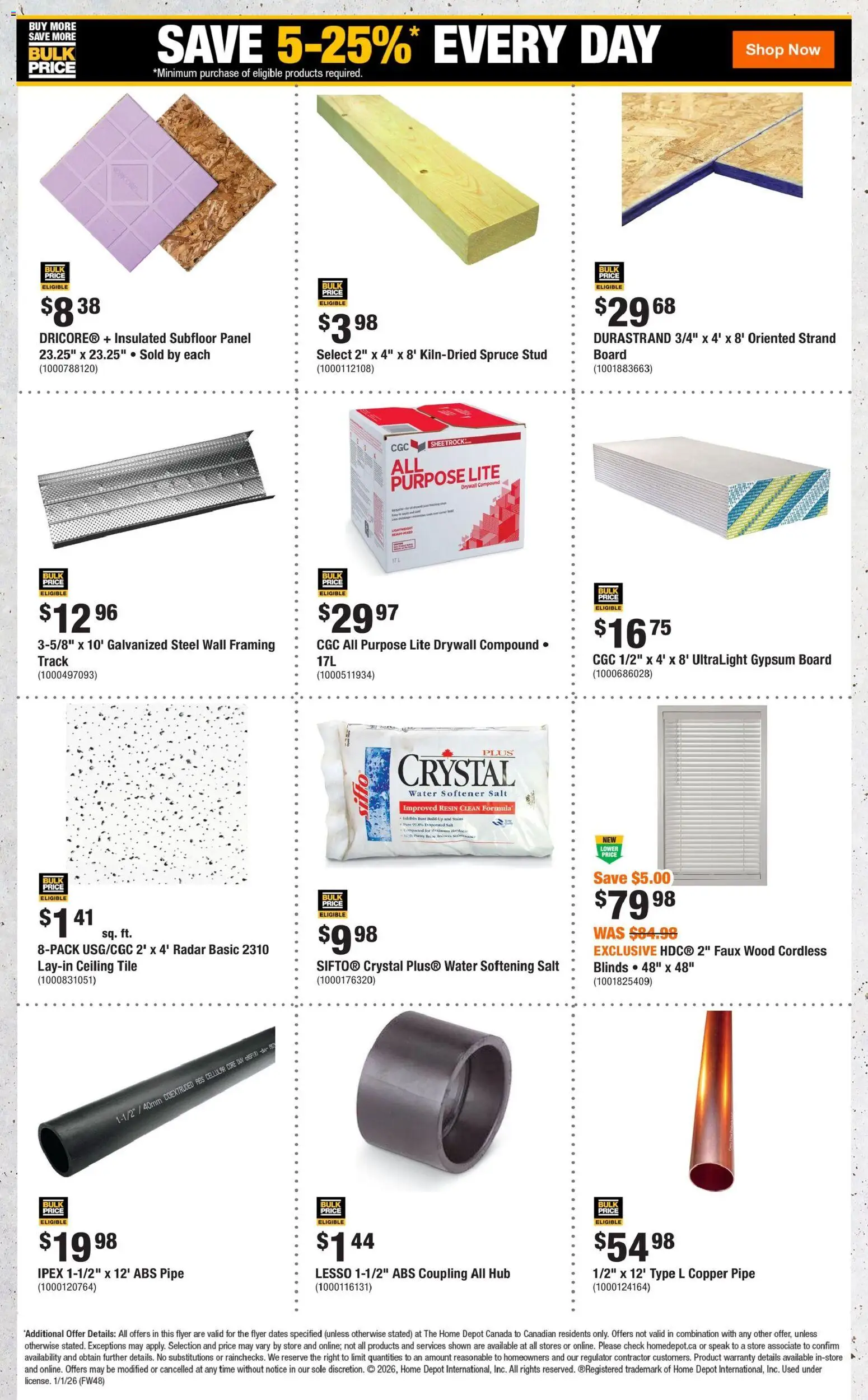 Home Depot weekly flyer / circulaire - page 8- valid from Jan 1, 2026