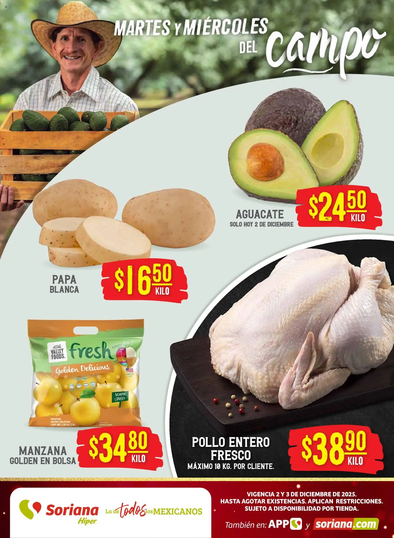 Soriana - Martes y Miércoles del Campo Híper: Ver, Tab, Chis, Camp, Yuc y Q. Roo - página 1- válido desde 02/12/2025
