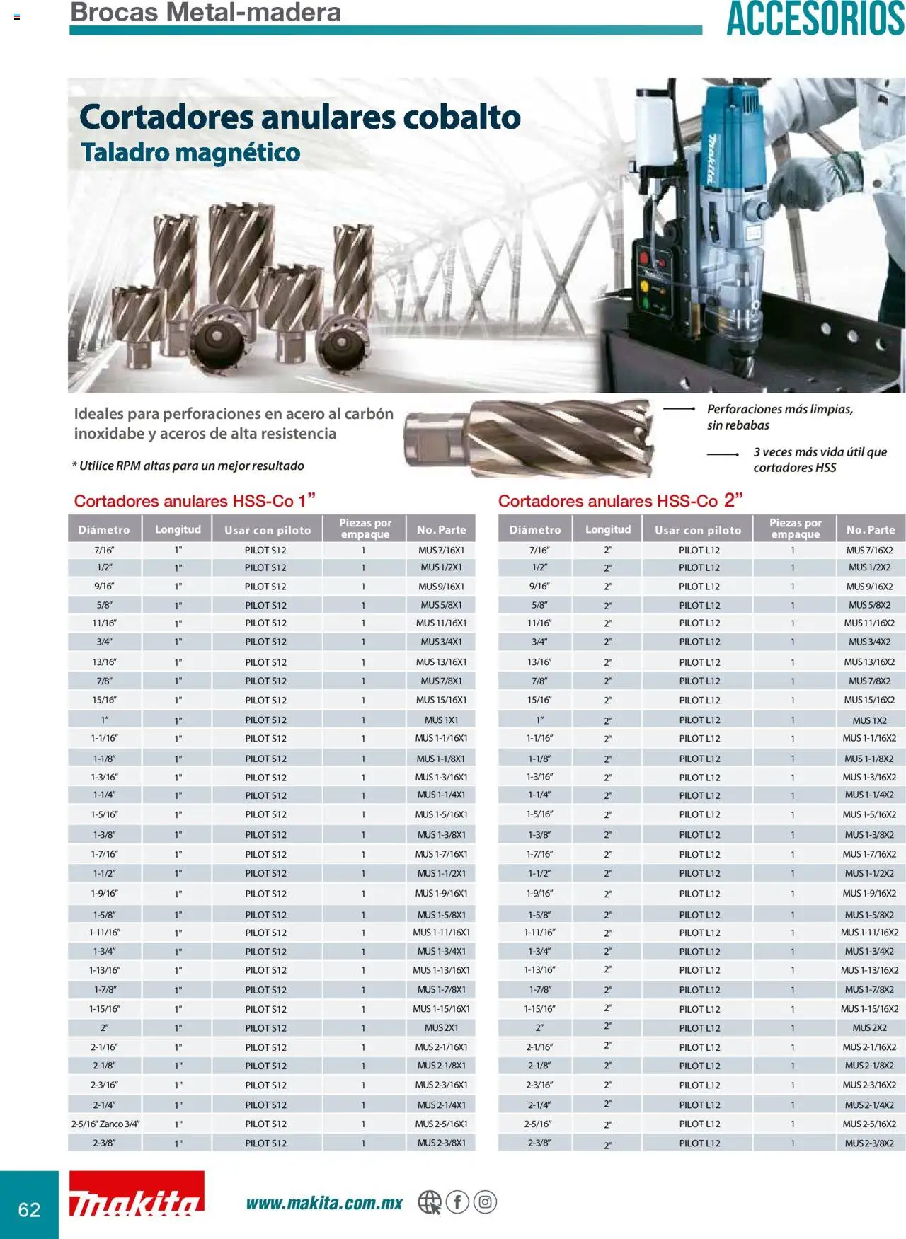 Makita catálogo Accesorios - página 62- válido desde 08/07/2024