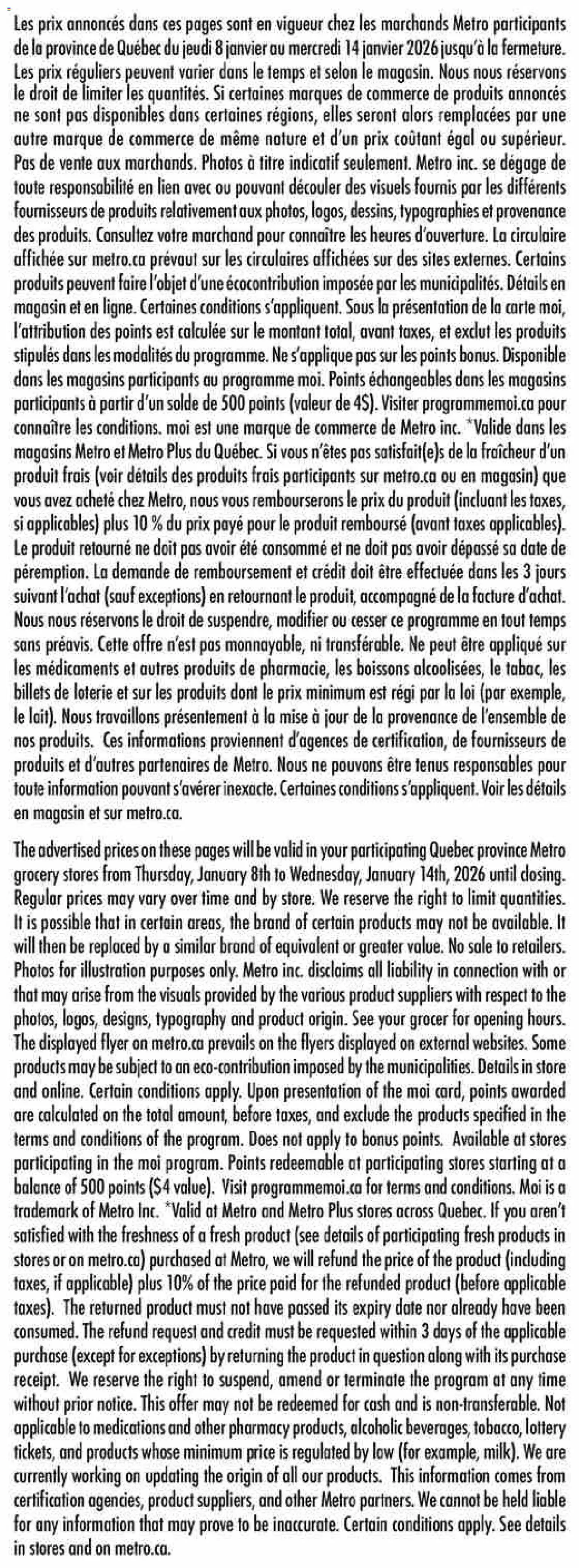 Metro weekly flyer / circulaire - page 20- valid from Jan 8, 2026