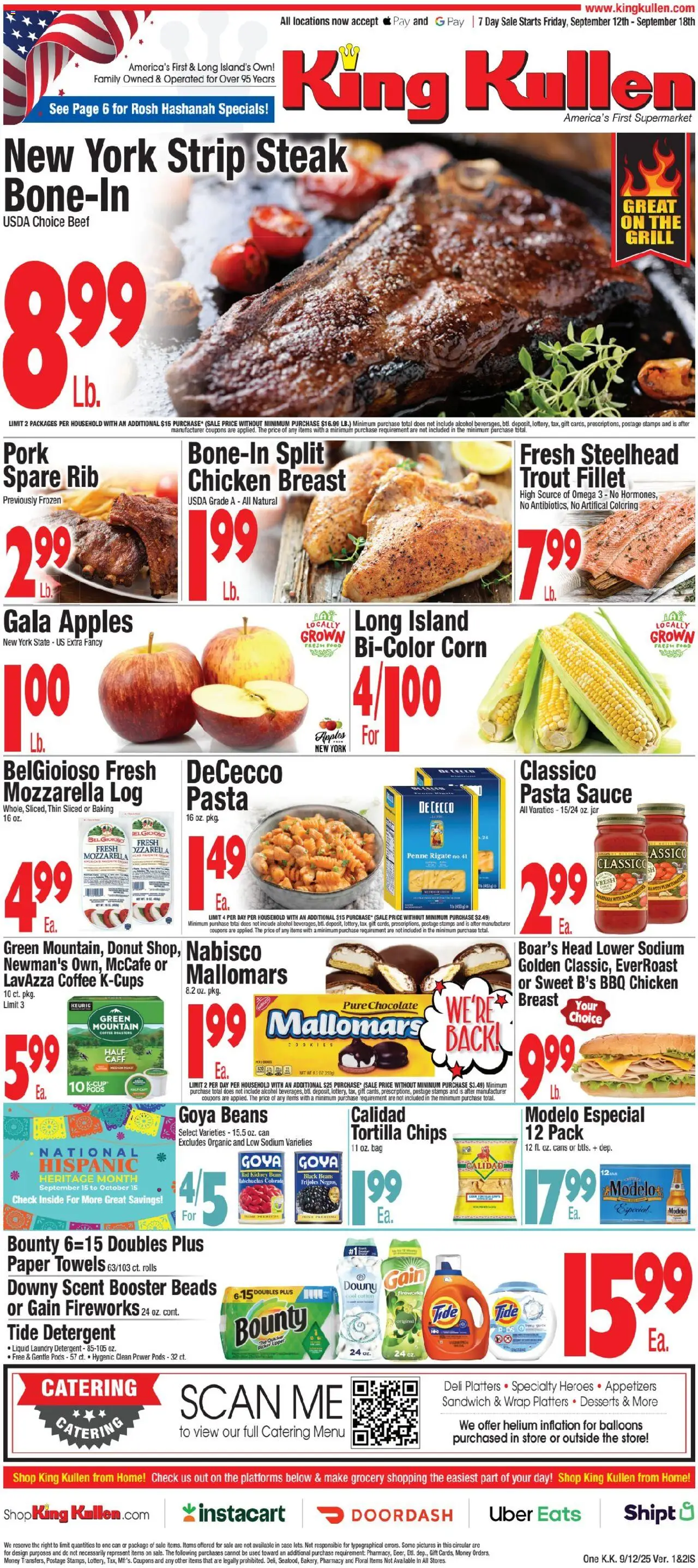 King Kullen Weekly Ad - page 1- valid from 09/12/2025