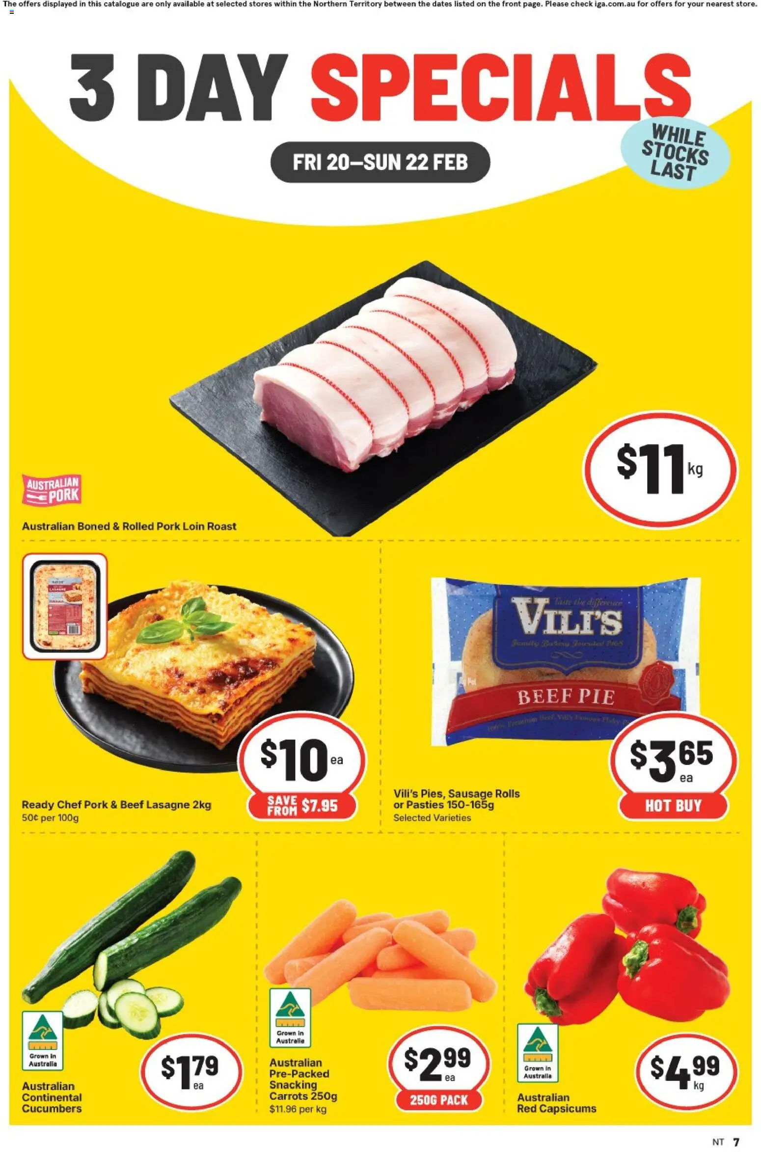 IGA - 3 Day Specials NT - page 1- valid from 20/02/2026