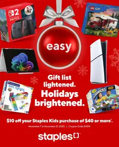 Preview Staples - Gift Guide valid from Nov 7, 2025