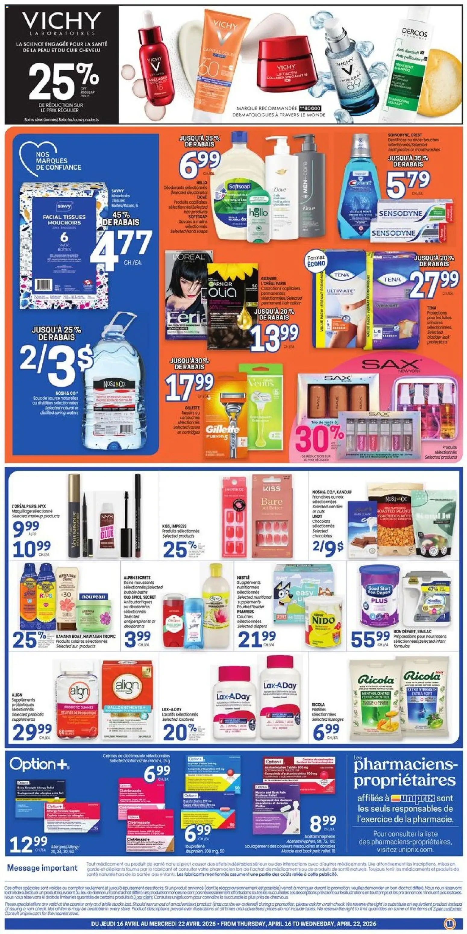 Uniprix weekly flyer / circulaire - page 2- valid from Apr 16, 2026