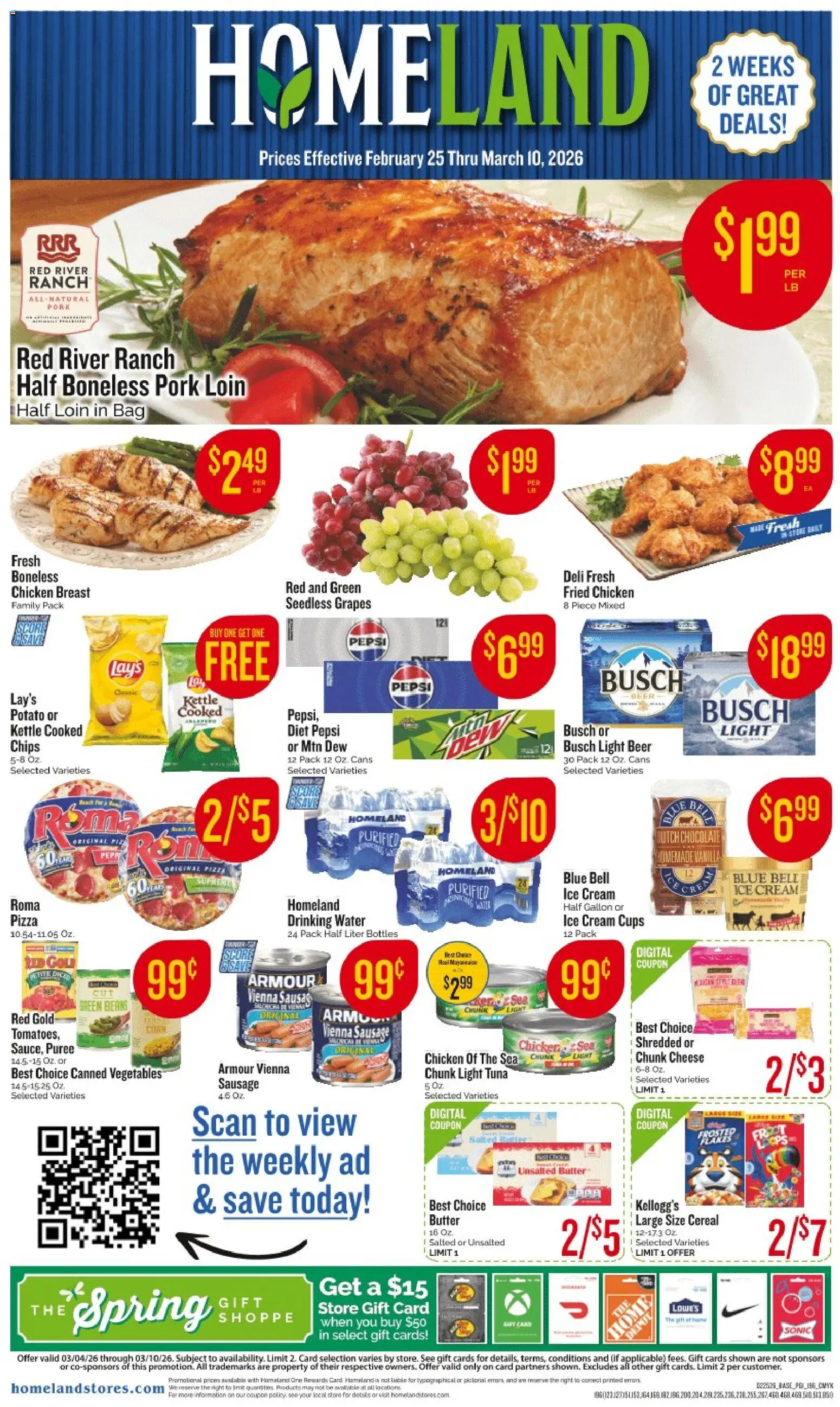 Homeland Weekly Ad - page 1- valid from 02/25/2026