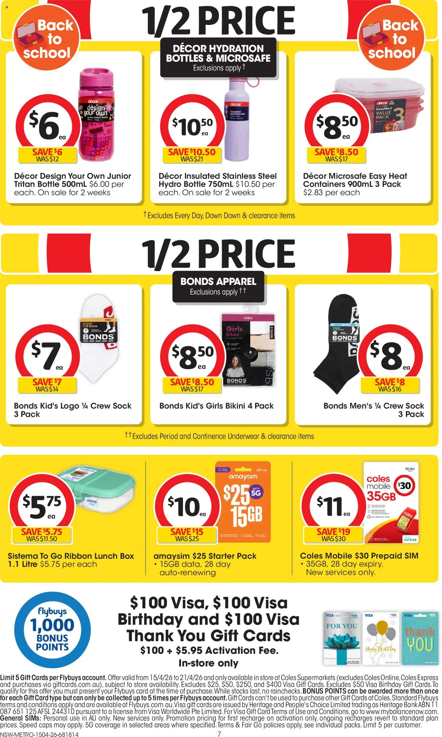 Coles catalogue  - page 7- valid from 15/04/2026