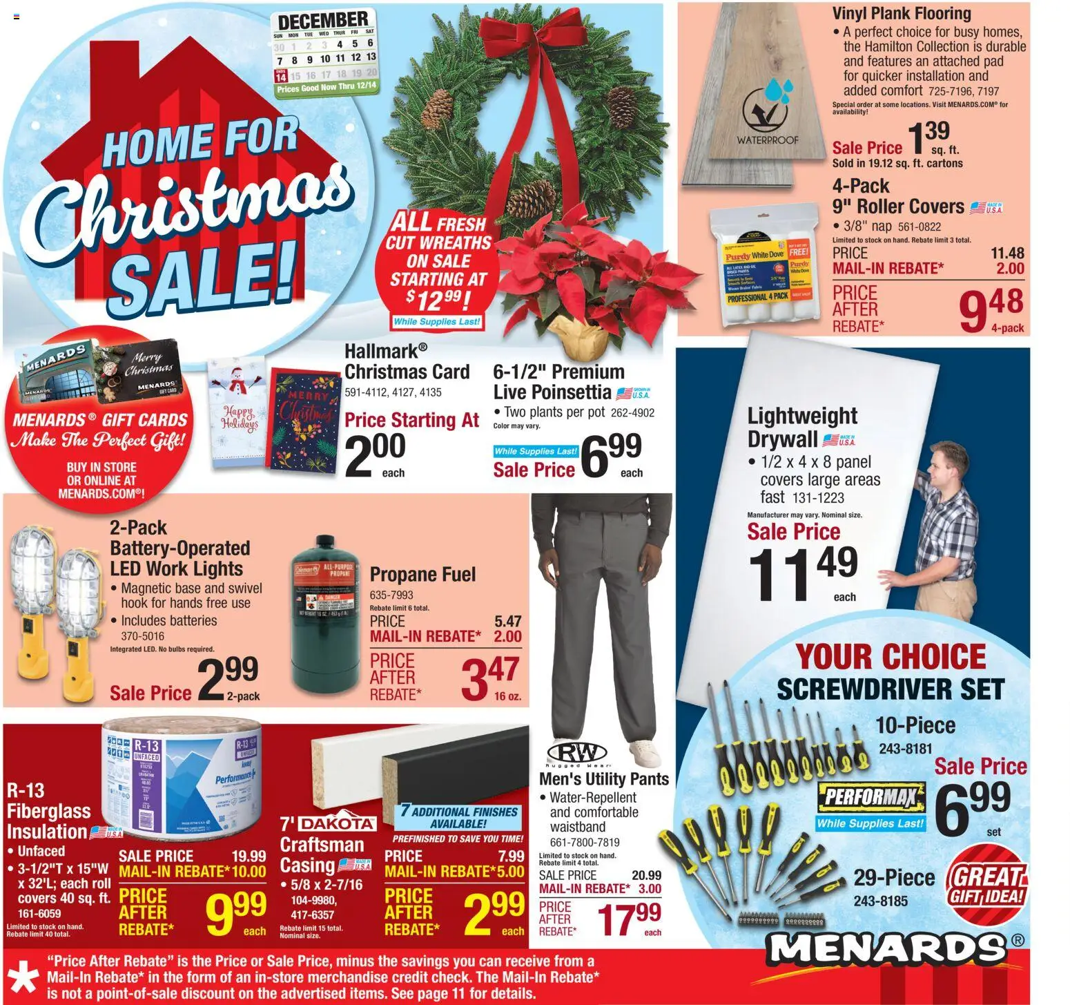 Menards Weekly Ad - page 1- valid from 12/04/2025