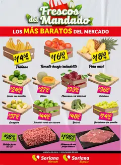Soriana - Frescos del Mandado Mercado: Ags, Nay, Jal, Qro, Col, Mich, Gto, Hgo, Tlax, Mor, Pue, Gro, Oax, Edo. de Mex, CDMX, Zac y válido desde 09/12/2025