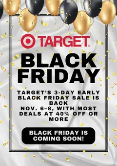 Target Black Friday aviso válido desde 31/10/2025