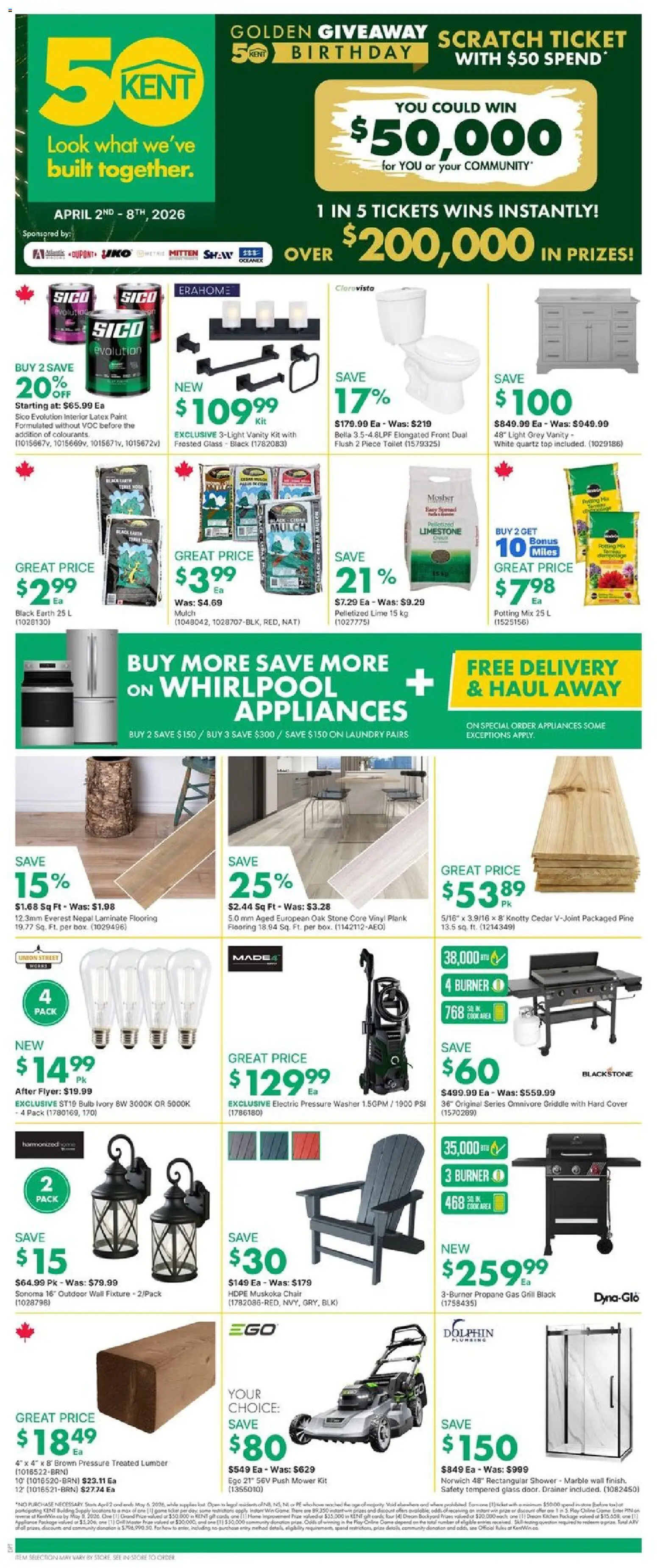 Kent weekly flyer / circulaire - page 1- valid from Apr 2, 2026