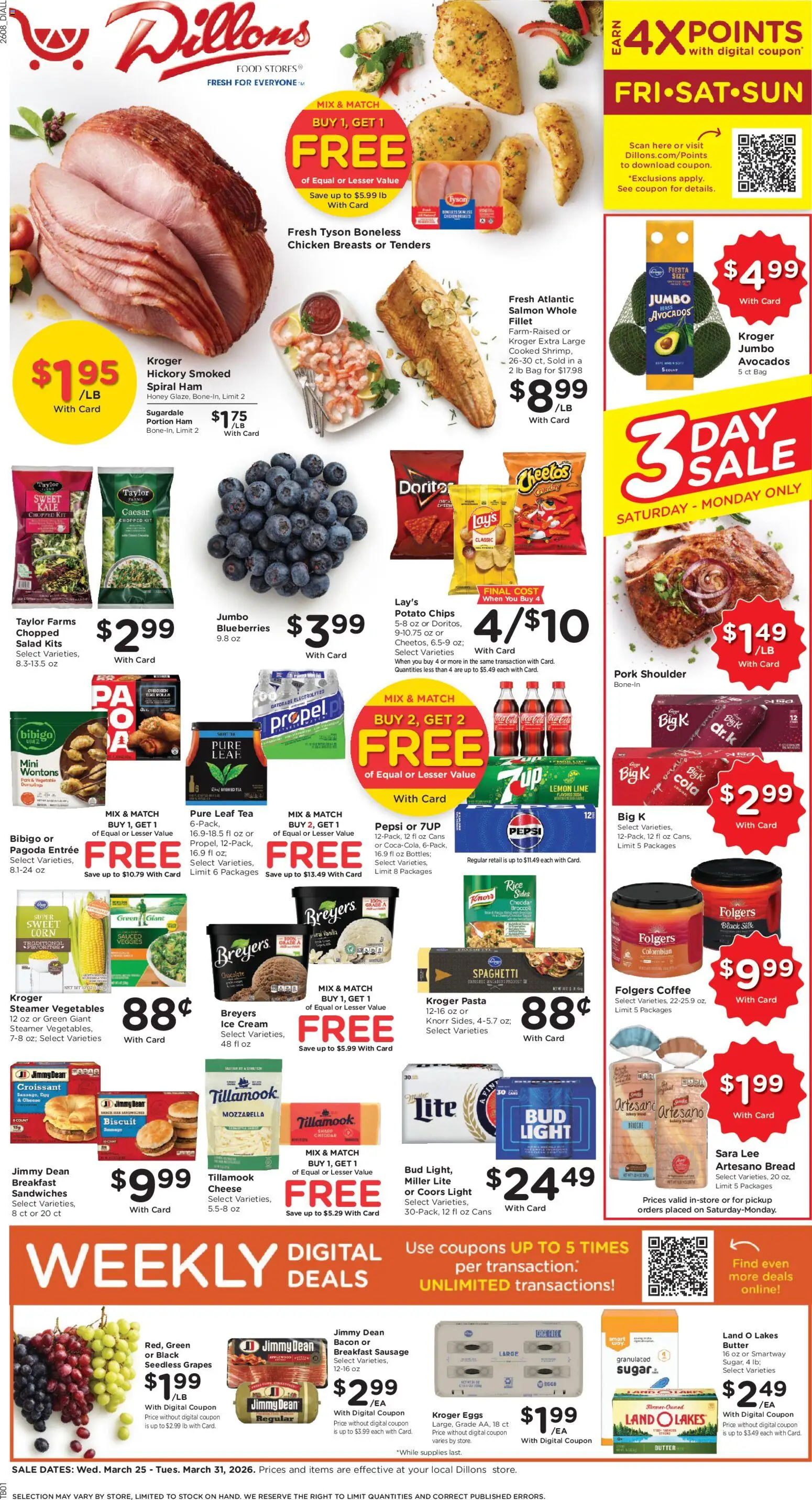Dillons Weekly Ad - page 1- valid from 03/25/2026