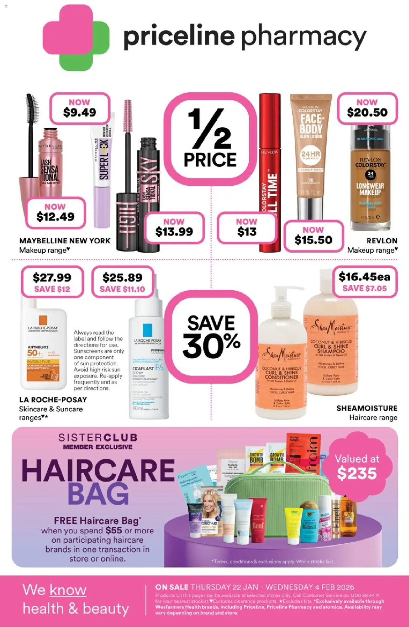 Priceline Pharmacy  Catalogue  - page 1- valid from 22/01/2026