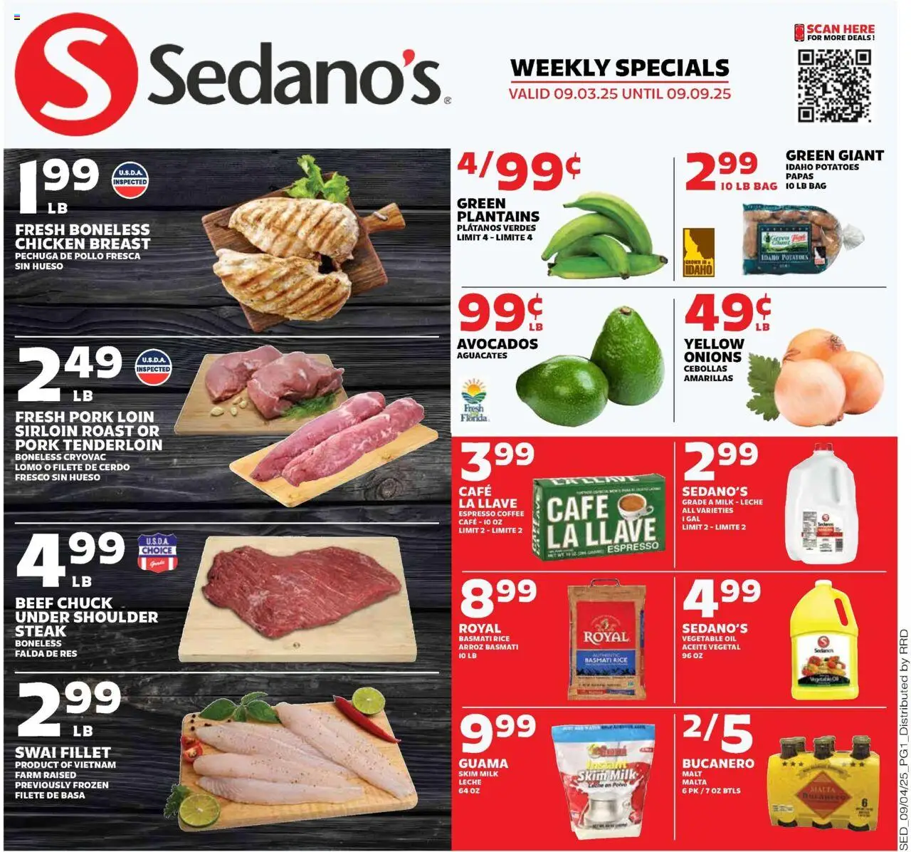 Sedano's Weekly Ad - page 1- valid from 09/03/2025