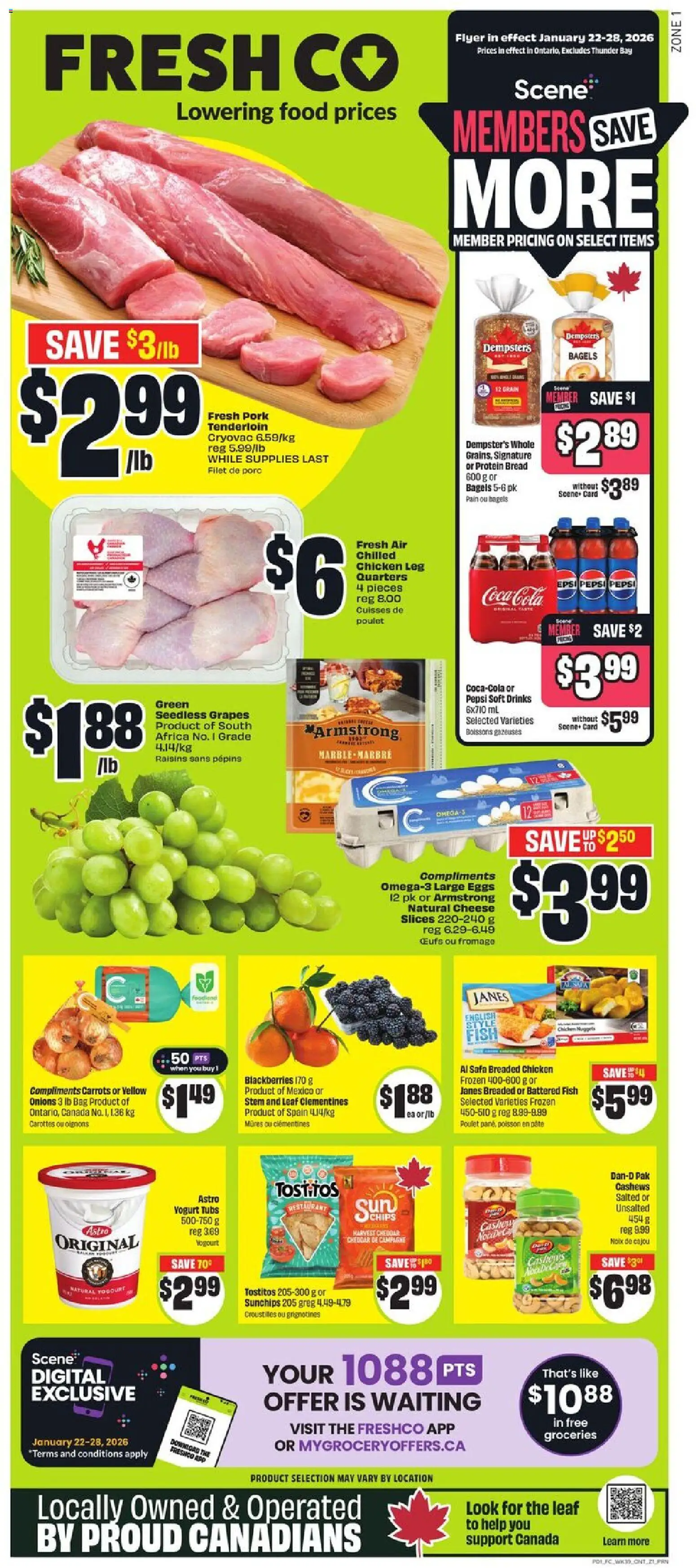 FreshCo weekly flyer / circulaire - page 1- valid from Jan 22, 2026