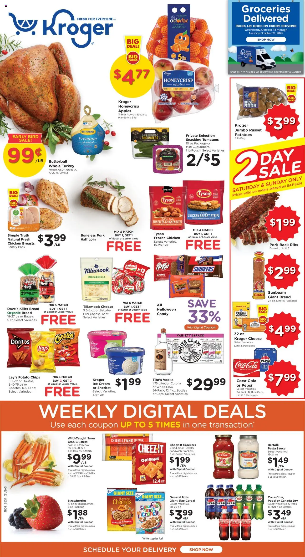 Kroger Ad - page 1- valid from 10/15/2025