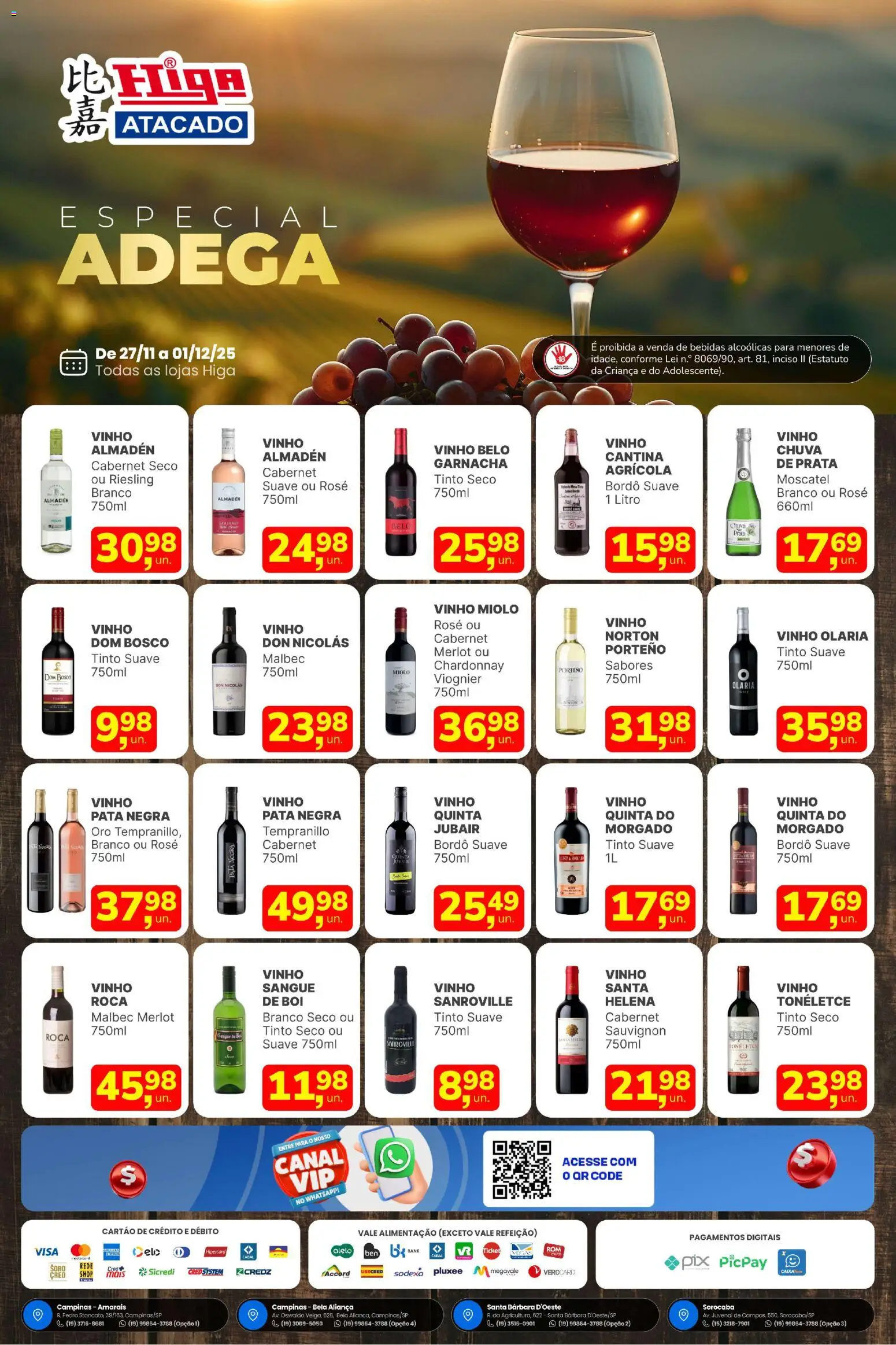 Higa Atacado - Ofertas Especial de Vinhos - página 1- válido a partir de 27/11/2025
