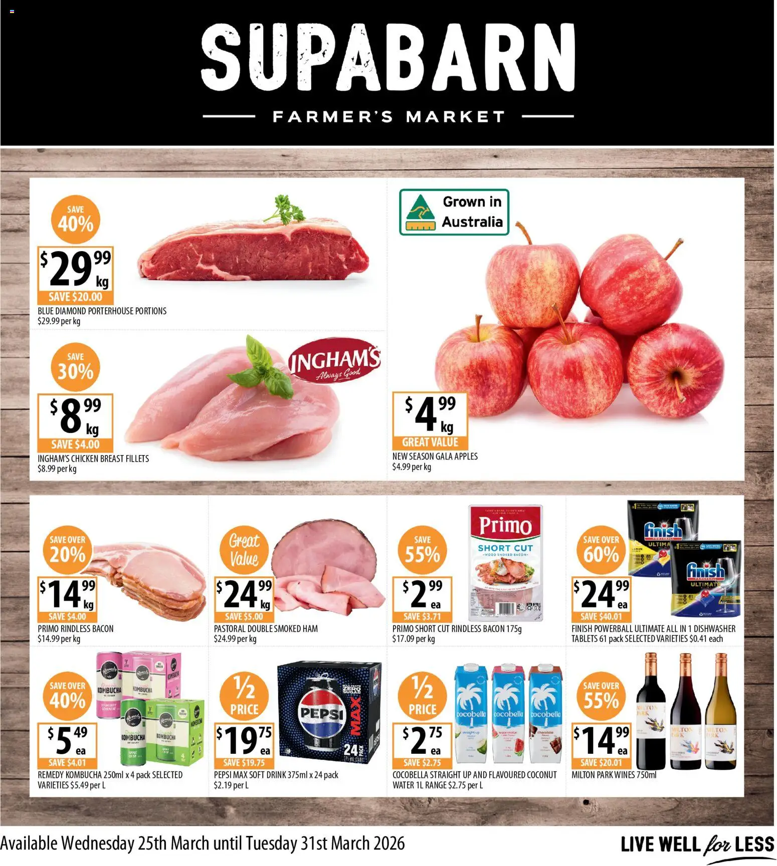 Supabarn catalogue  - page 1- valid from 25/03/2026