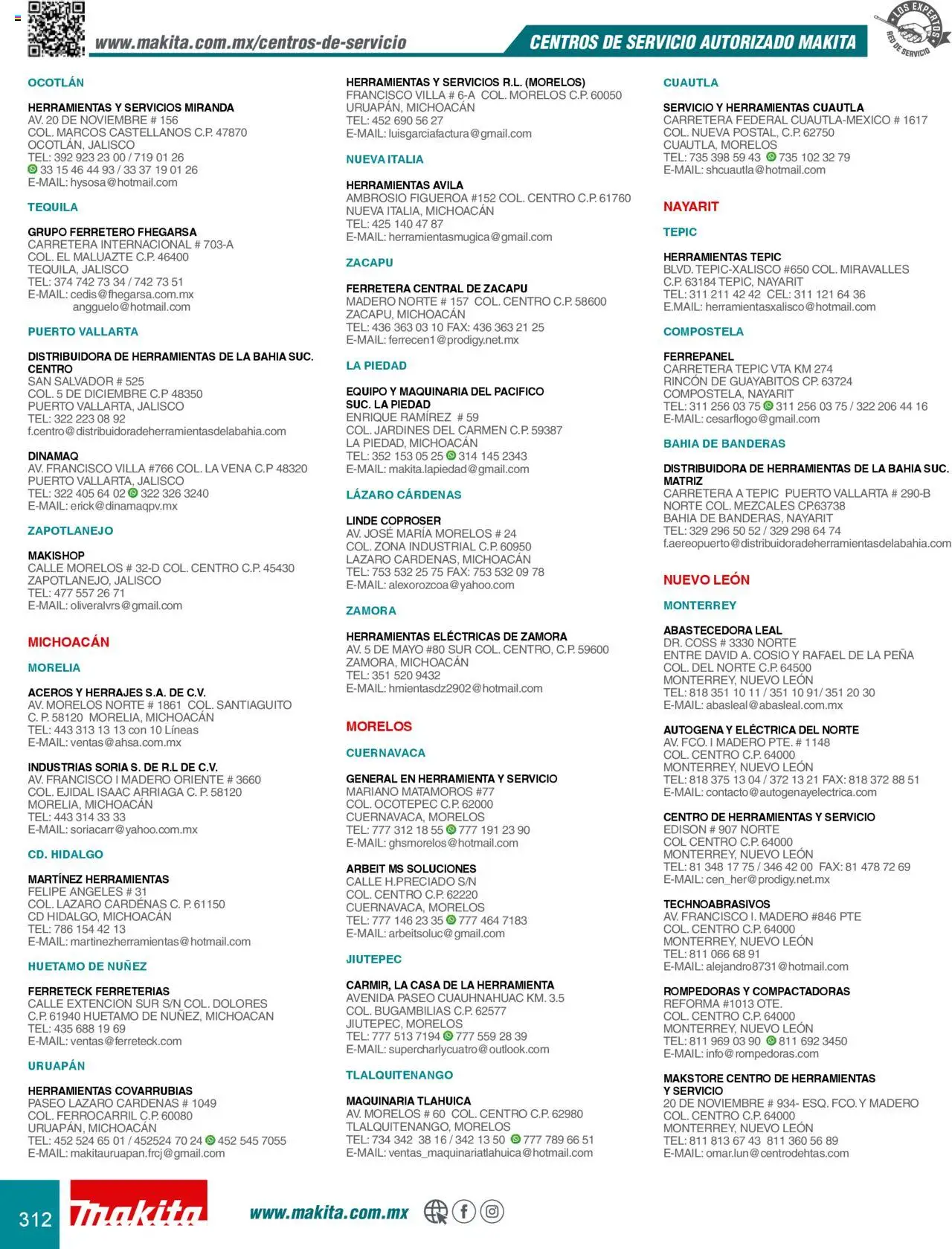 Makita catálogo Accesorios - página 312- válido desde 08/07/2024