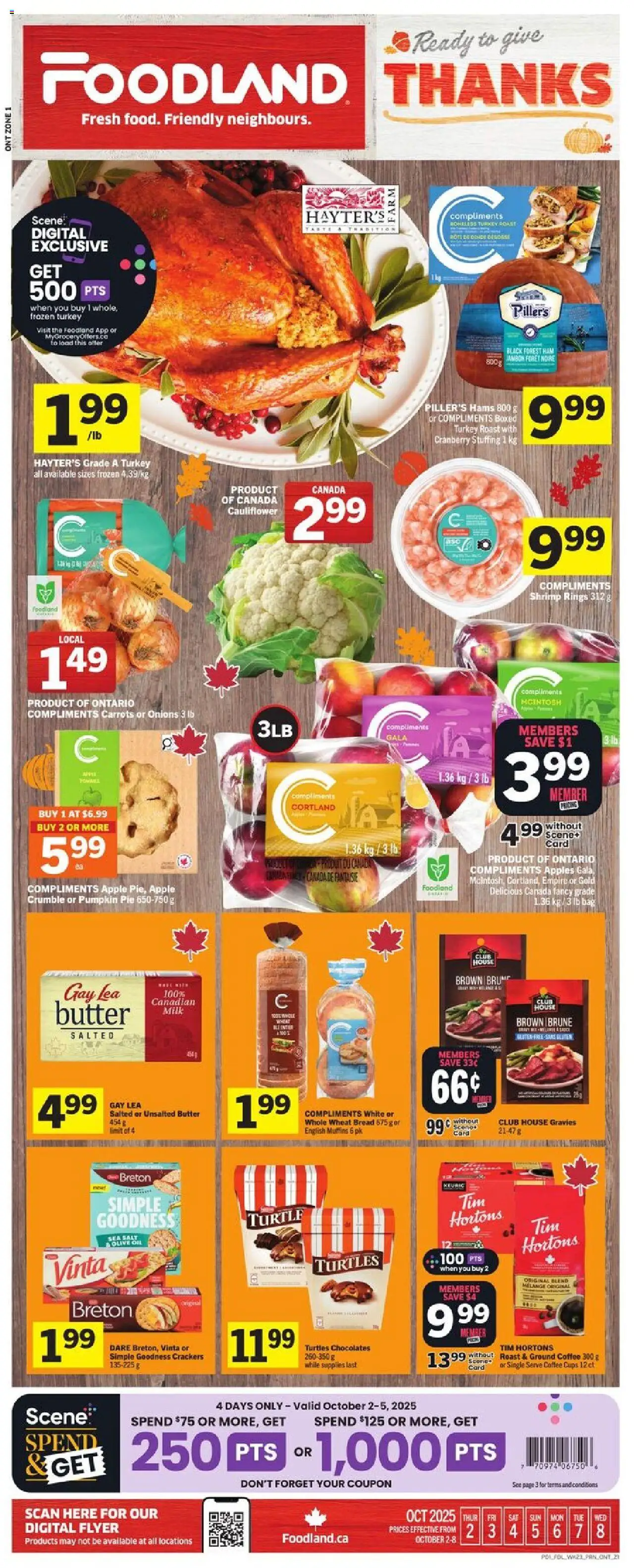 Foodland weekly flyer / circulaire - page 1- valid from Oct 2, 2025