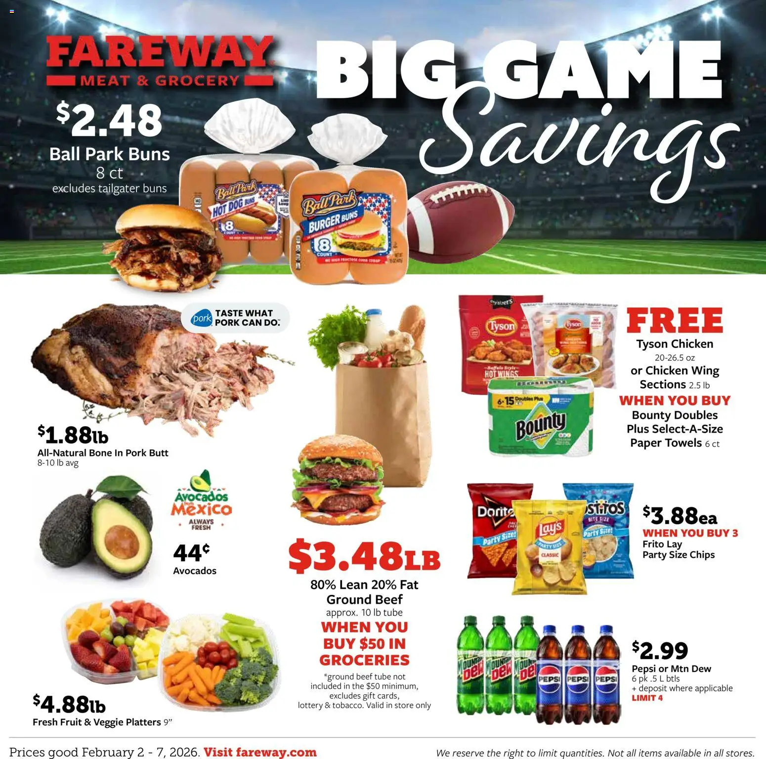 Fareway Weekly Ad - page 1- valid from 02/02/2026