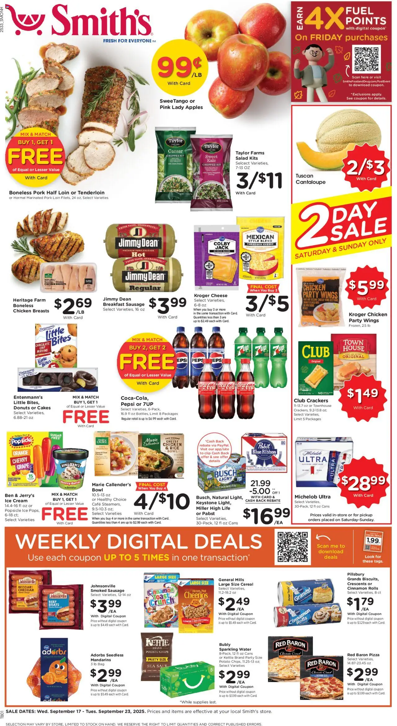 Smith's Weekly Ad - page 1- valid from 09/17/2025