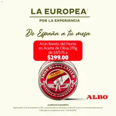 La Europea catálogo Conservas Albo válido desde 01/12/2025